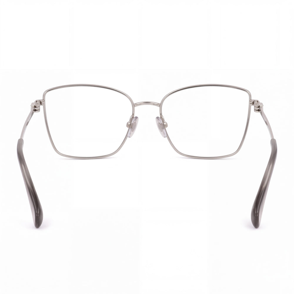 MaxMara Casual Women's Metal Frame Eyeglasses with Palladium Finish and Transparent Polycarbonate Lenses 55-16-140
