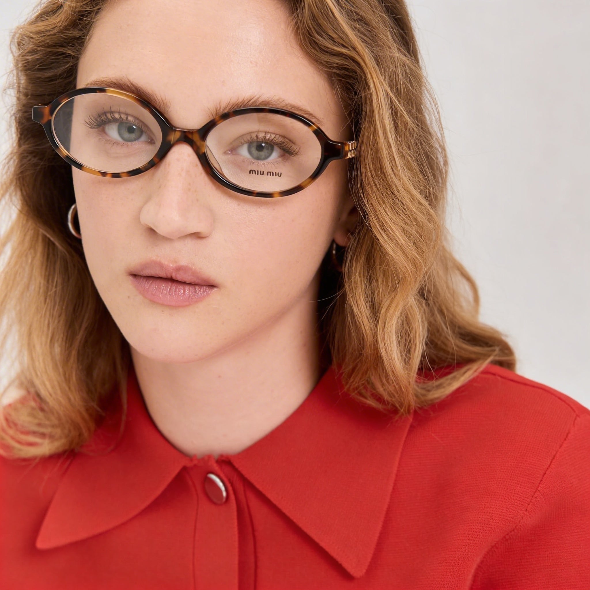 Miu Miu Modern Women's Multicoloured Plastic Frame Eyeglasses with Transparent Lenses, 51mm Lens Width, Photo 3
