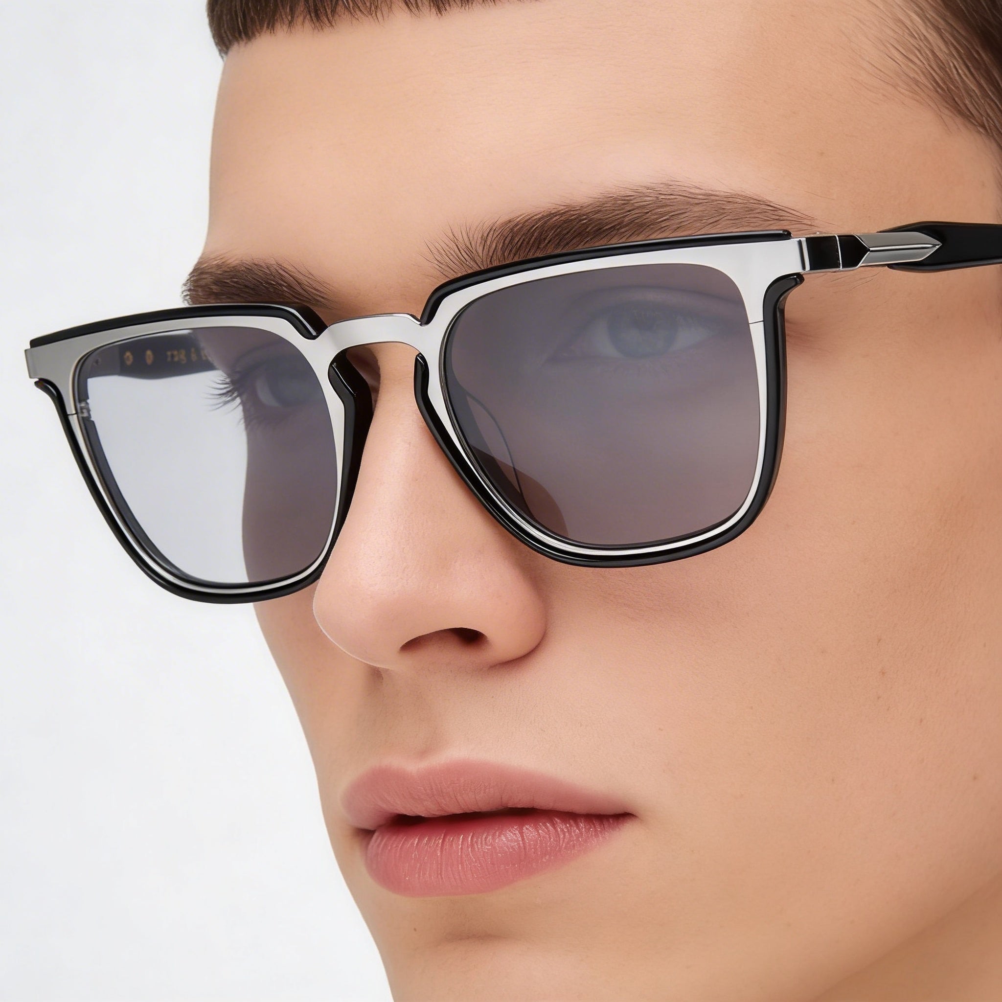 Gafas unisex modernas con montura metálica de Rag & Bone en rutenio oscuro negro, ancho de lente de 51 mm, Photo 5