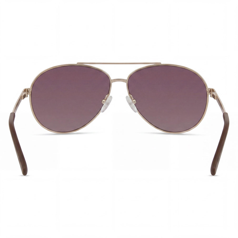 Kenneth Cole Women's Kc6333g Gold Metal Sunglasses with Brown Mirror Lenses, 63mm, UV Protected
