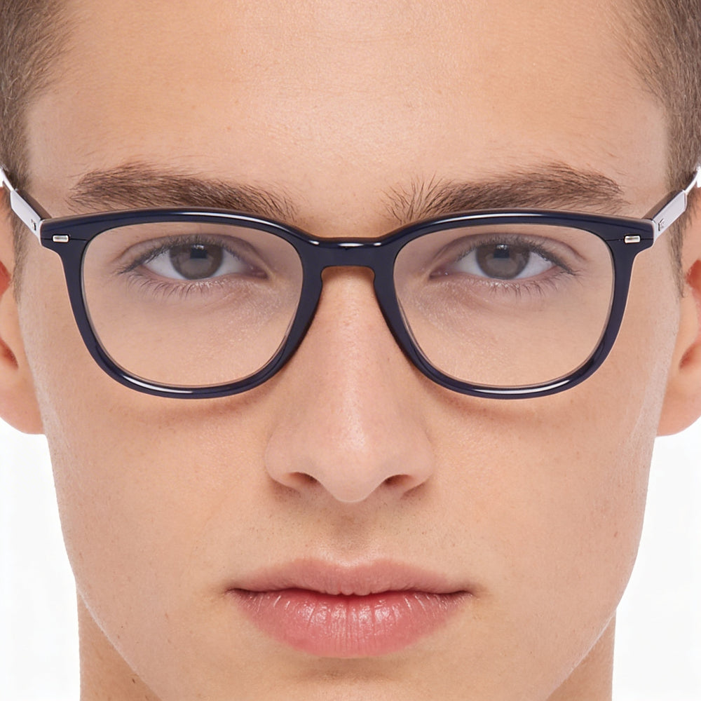 Hugo Boss Modern Boss 1359/bb Unisex Blue Striped Grey Plastic Eyewear 52mm