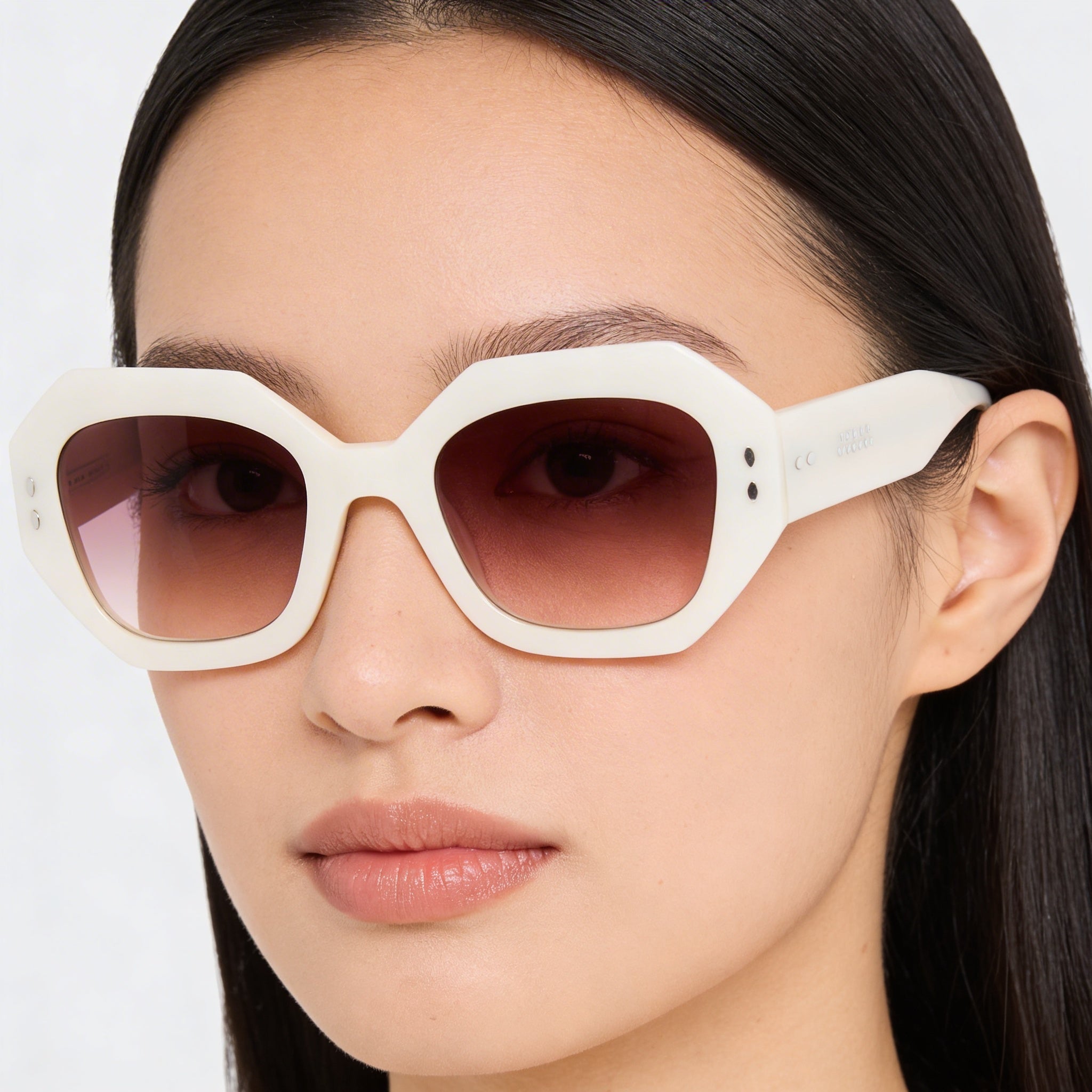 Isabel Marant IM 0173/S Women's Acetate Mother of Pearl White Sunglasses Pink Doubleshade Lenses 52mm, Photo 4