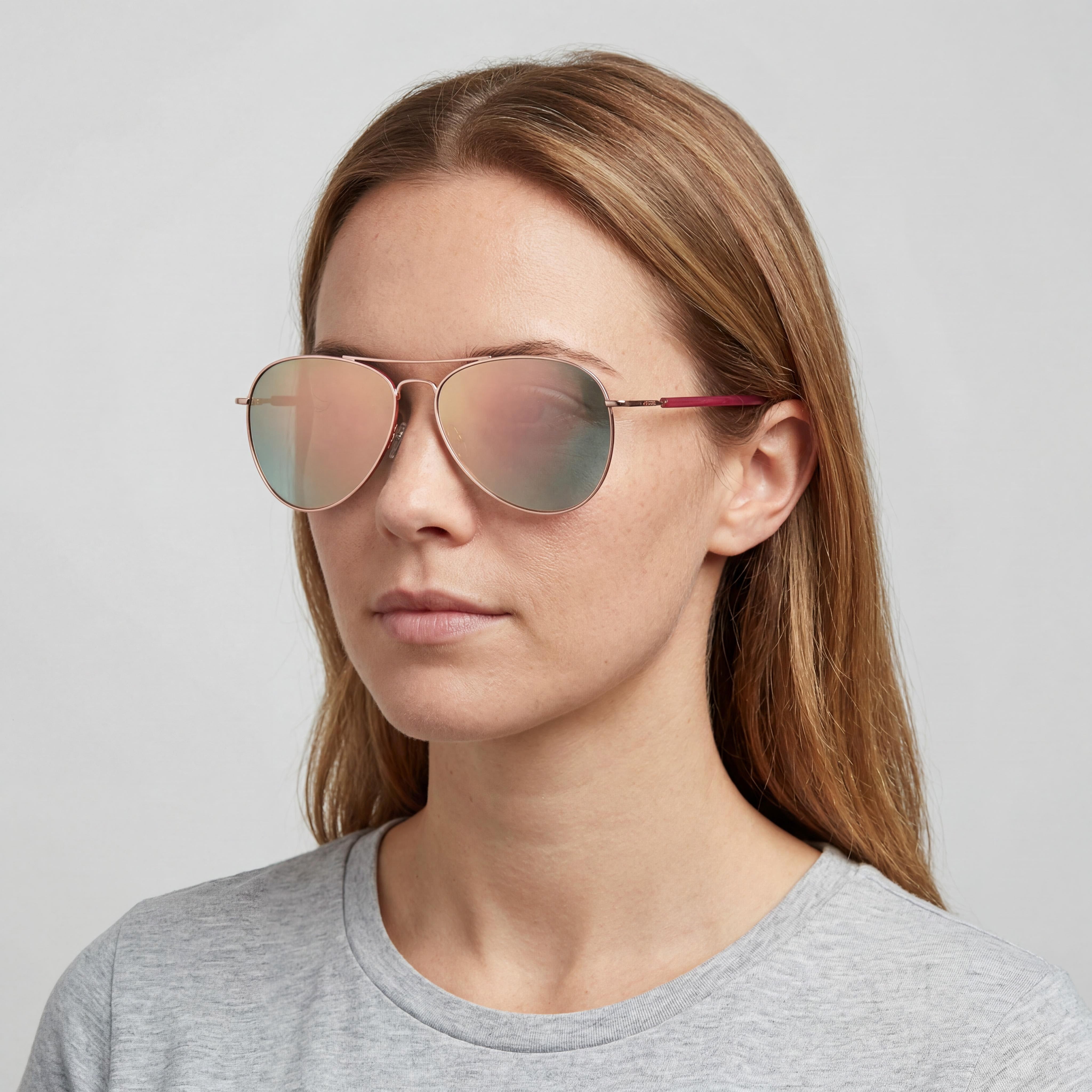 Fossil 3102/G/S Women's Red Gold Rose Gold Alloy Steel Frame UV Protected Polycarbonate Sunglasses 58mm, Photo 4