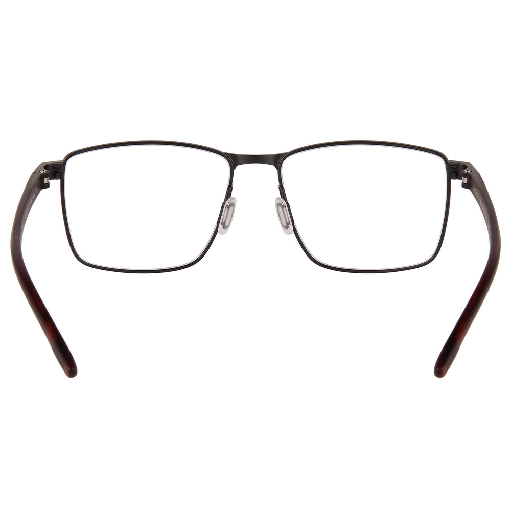 Porsche Design Modern Men's Eyeglasses with Black Plastic Frame and Transparent Polycarbonate Lenses, 55mm Lens Width