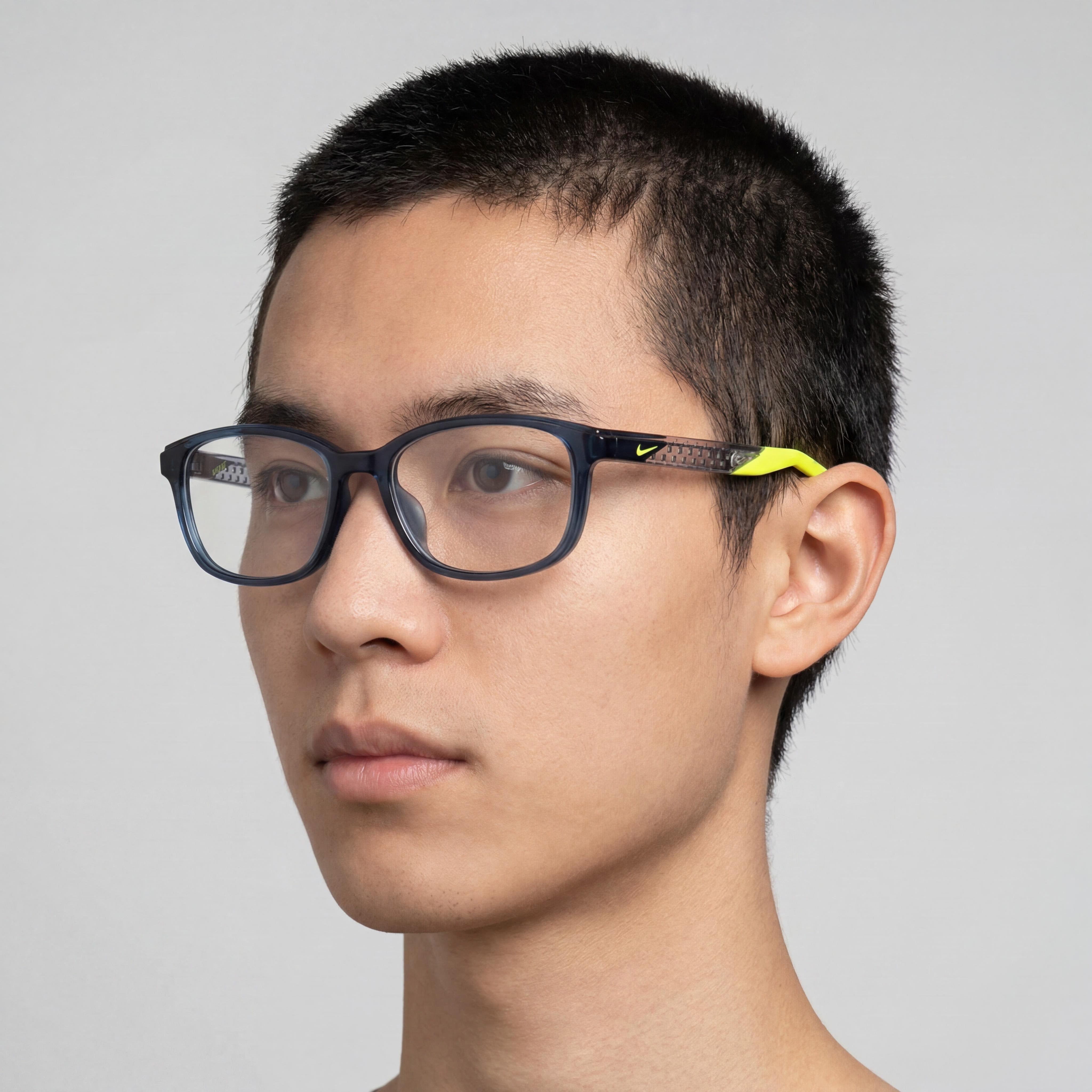 Gafas Nike Classic unisex, montura de acetato Armory Navy, lentes de policarbonato, 53 mm de ancho de lente, Photo 4