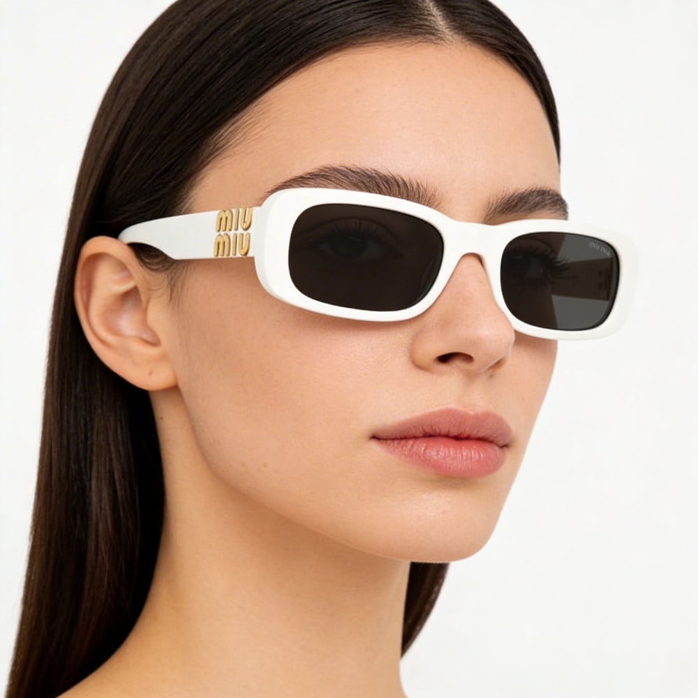 Gafas de sol deportivas Miu Miu para mujer, con lentes negras polarizadas de policarbonato multicolor y protección UV