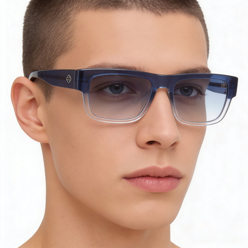 Gafas de sol Harley-Davidson clásicas unisex de plástico con montura azul mate y lentes no polarizadas, multicolor 54-17-140