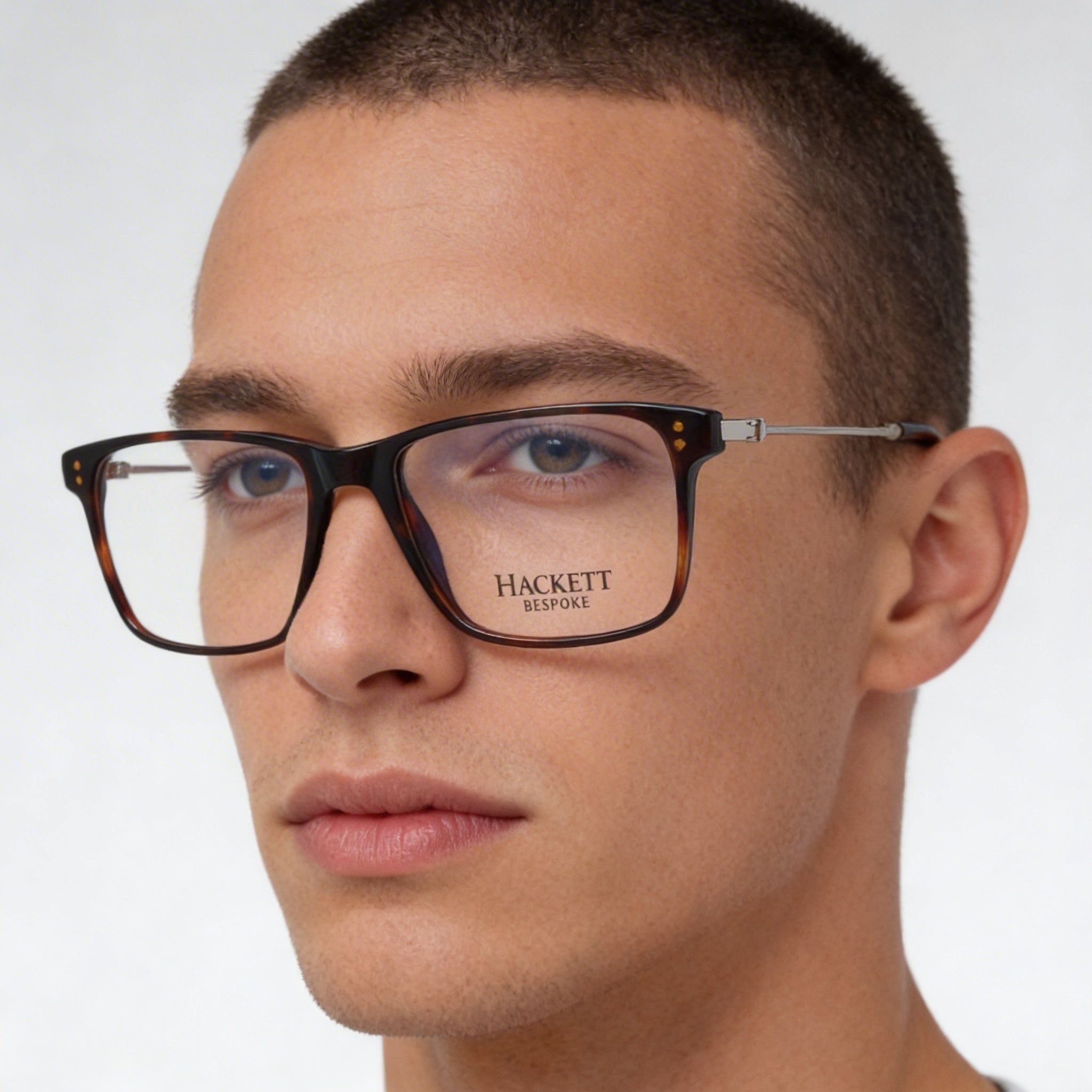 Hackett Men's Casual Multicoloured Acetate Frame Eyewear with Clear Glass Lenses 53mm, Photo 4