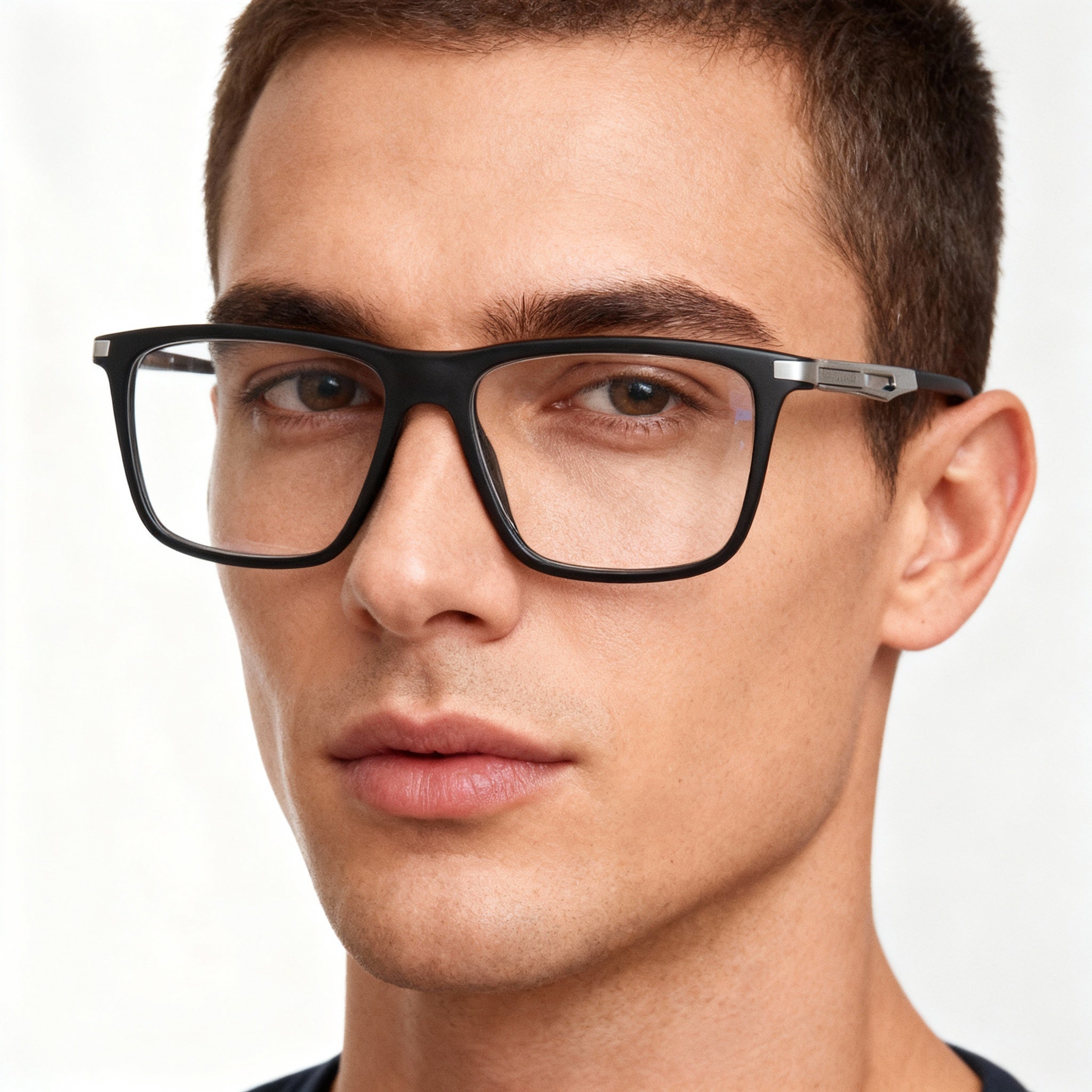 Harley-Davidson HD50025 Men's Rectangular Eyeglasses, Matte Black, Multicoloured Composite Lenses, 16-145mm, Photo 3