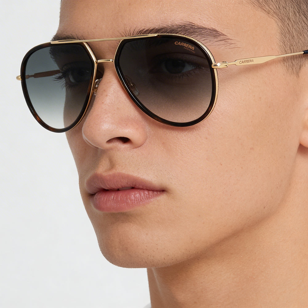 Gafas de sol unisex clásicas CARRERA de acero inoxidable con lentes de policarbonato, 100 % protección UV, patillas de 150 mm