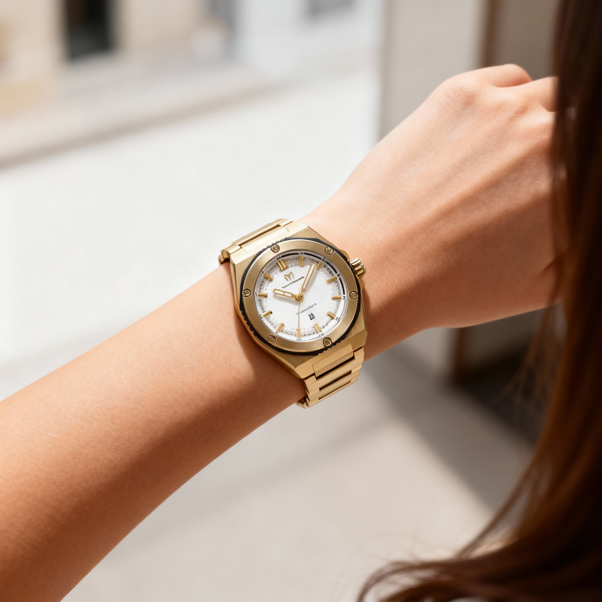 TechnoMarine CORAL - Legacy TM-416046 Women's 36mm Gold-Tone Stainless Steel Bracelet Quartz Movement Watch, Photo 5