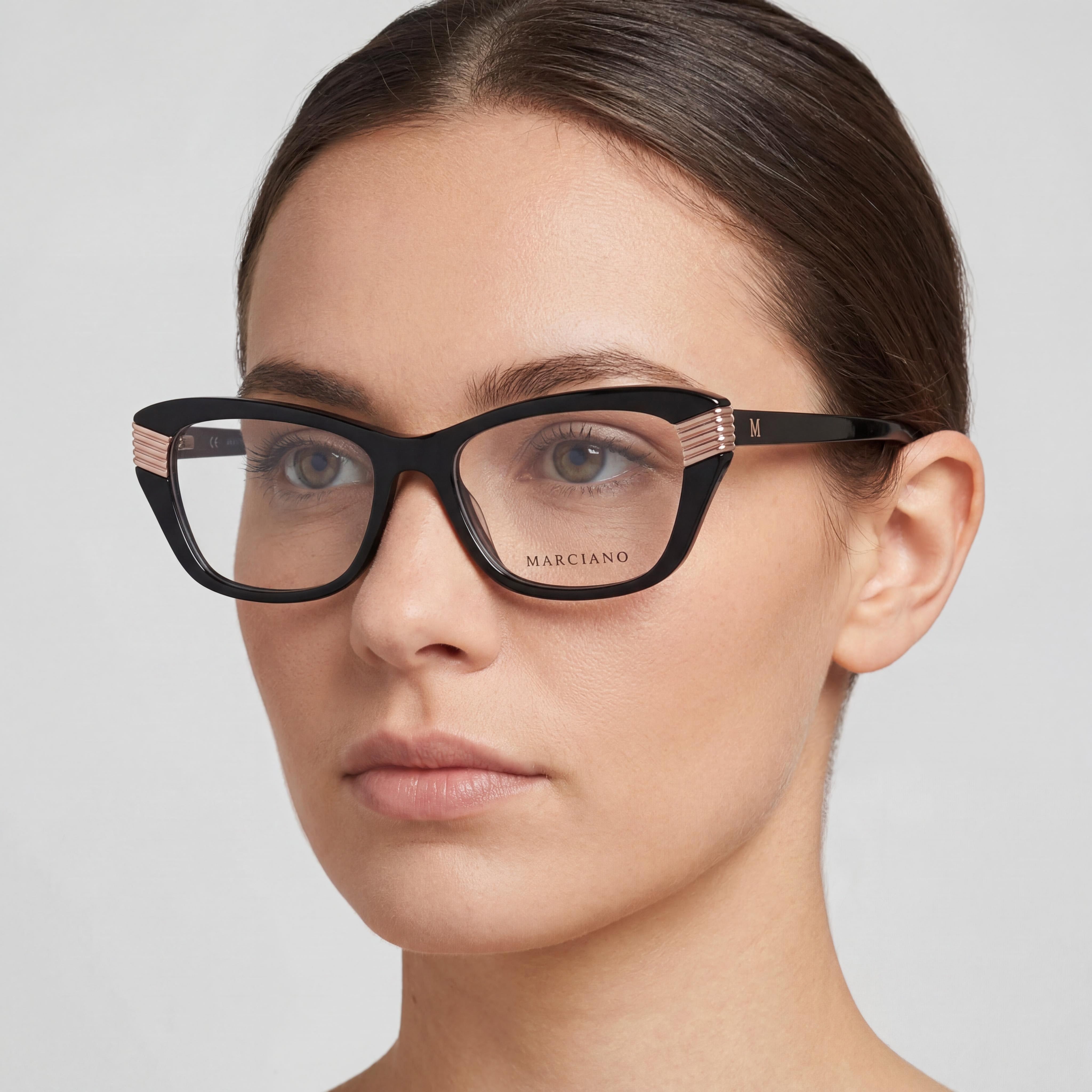 Gafas GUESS by Marciano GM0385 para mujer, estilo ojo de gato, montura completa de acetato negro, ancho de lente 53 mm, Photo 4