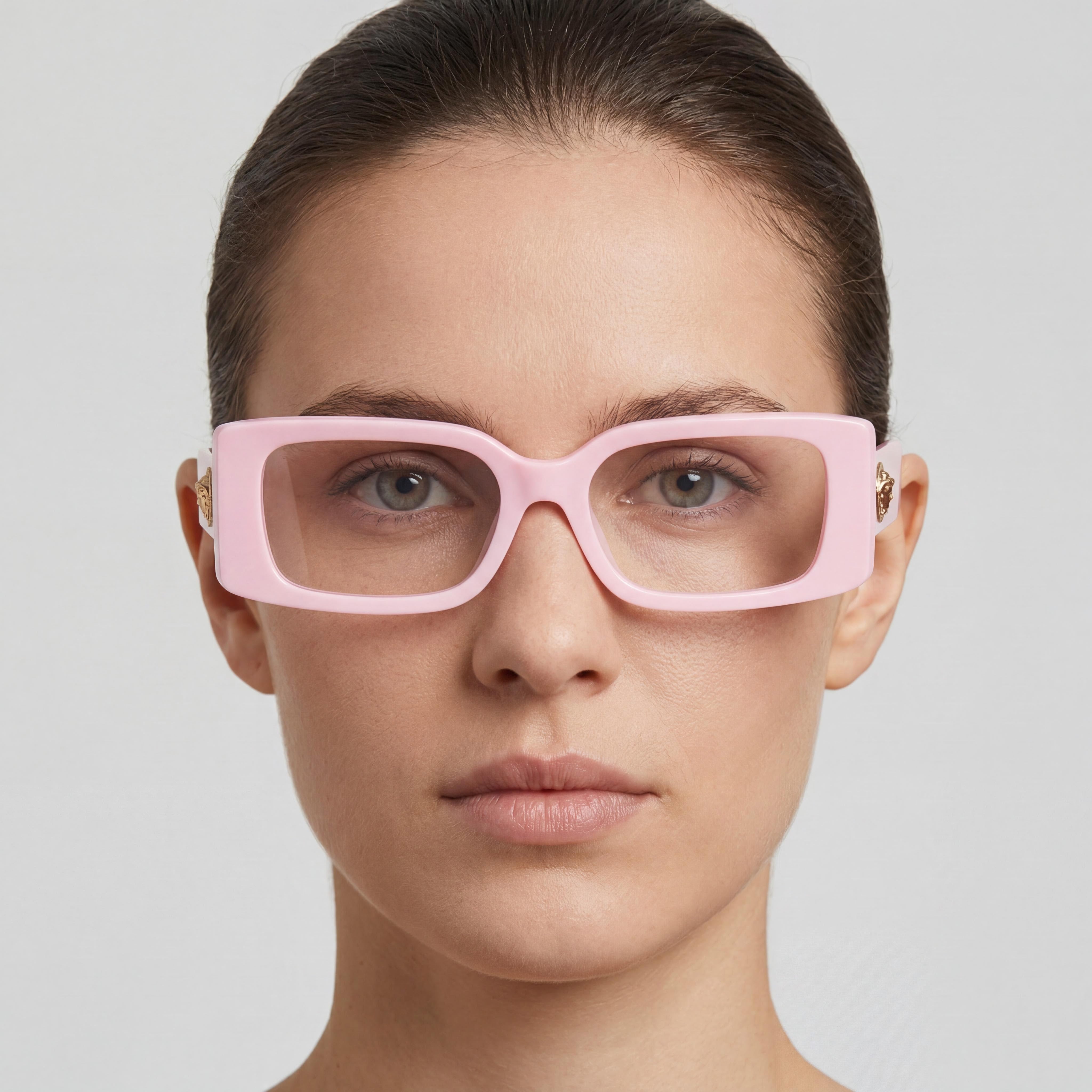 Versace Ve 3362u Women's Eyewear with Pink Acetate Frame, Clear Polycarbonate Lenses (53-17-140mm), Photo 5