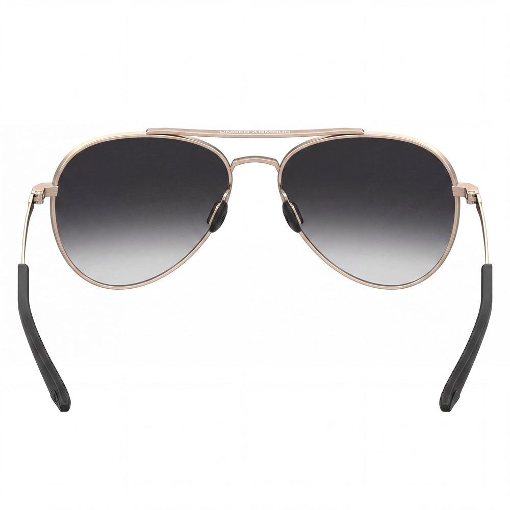 Gafas de sol unisex Under Armour UA Instinct con montura de acero inoxidable y protección UV, color oro rosa, 57-15-140 mm