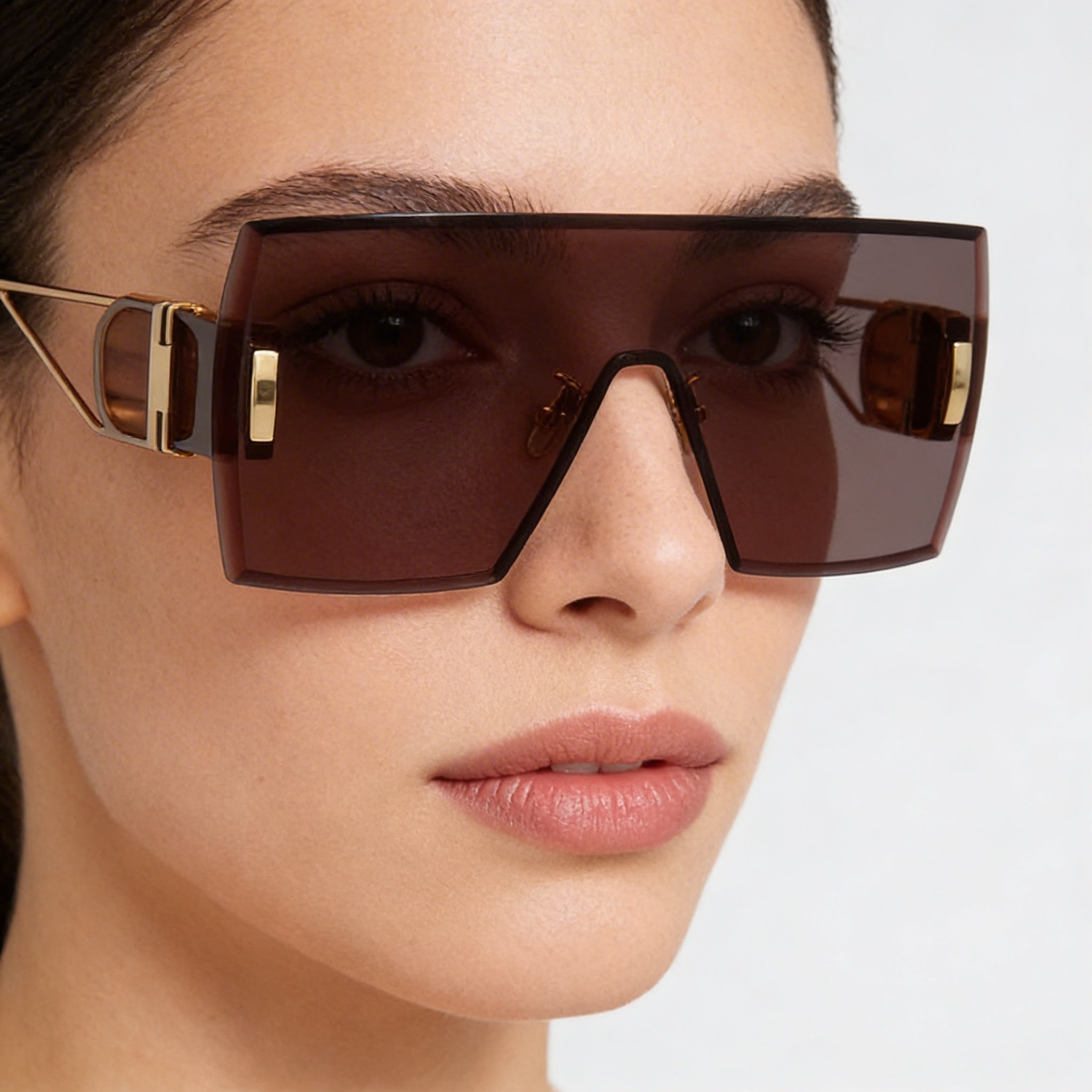 Gafas de sol cuadradas Dior 30MONTAIGNE de metal dorado para mujer con lentes burdeos de 143 mm 100 % protección UV, Photo 4