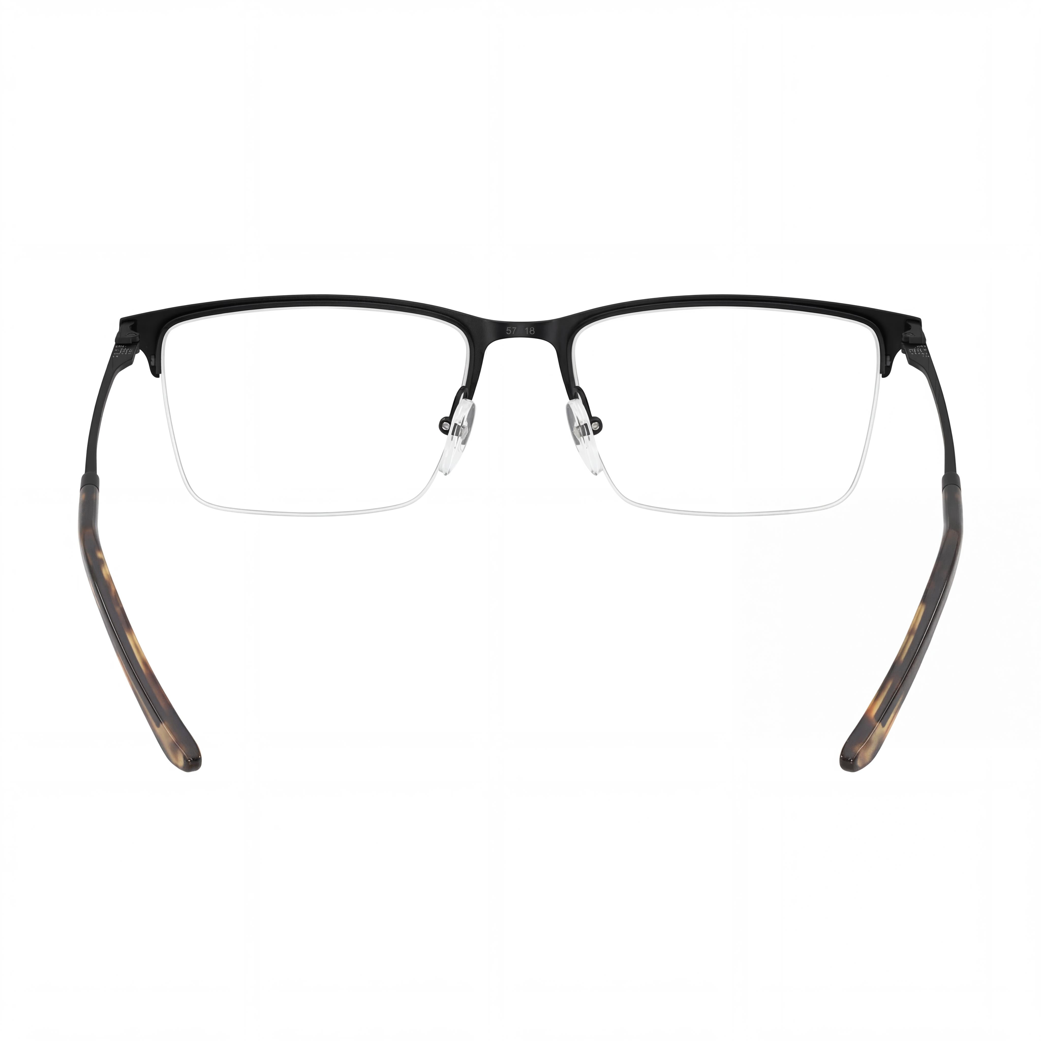 Monturas de gafas graduadas Emporio Armani Ea1171 de metal rectangular negro mate para hombre 55-18-145mm, Photo 2