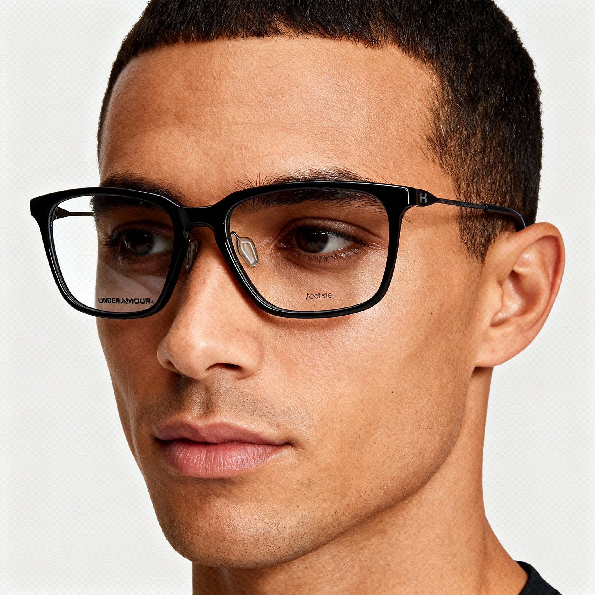 Under Armour Modern Unisex Black Acetate Frame with Black Polycarbonate Lenses Eyeglasses 55-17-145mm, Photo 3