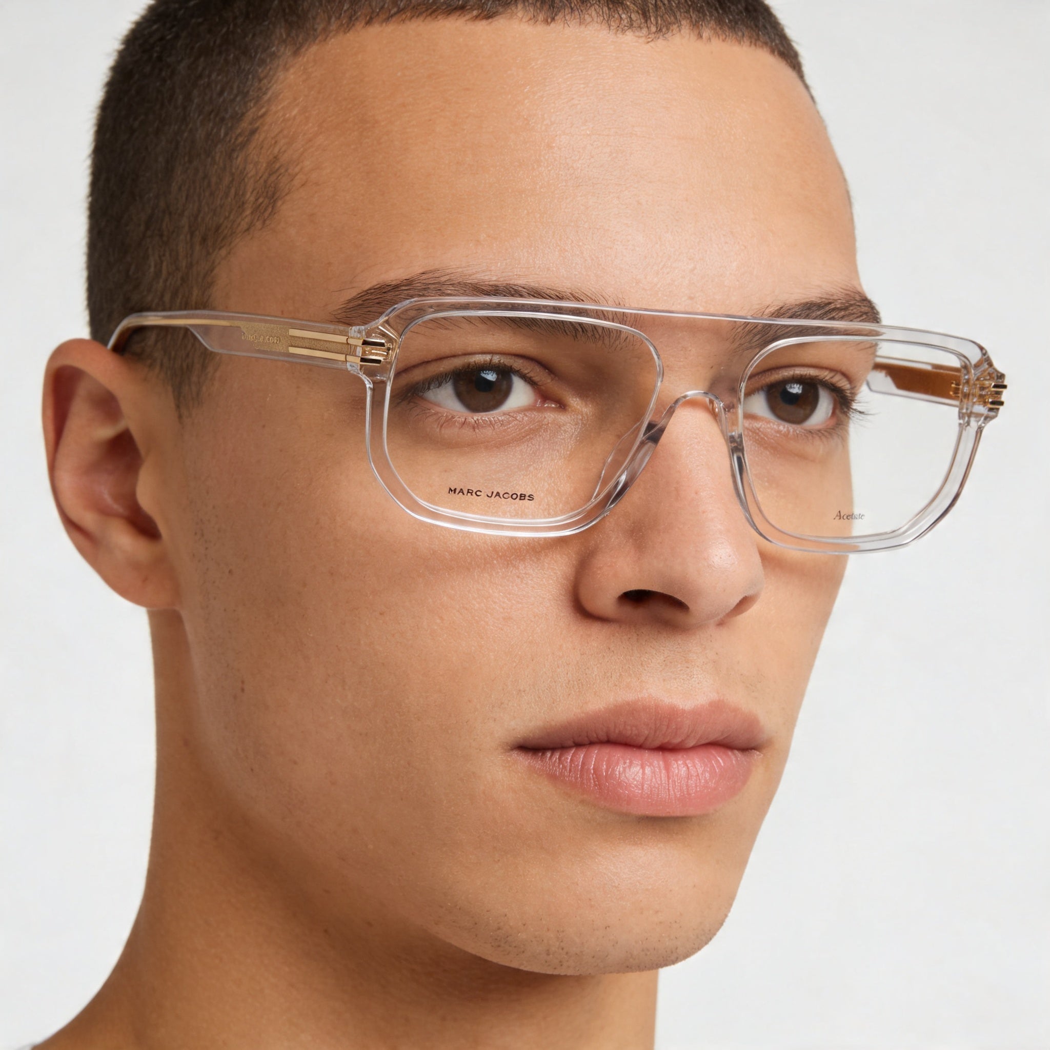 Marc Jacobs Modern Men's Crystal Acetate Frame Non-Polarized Polycarbonate Lenses Eyewear 56mm Lens Width, Photo 4