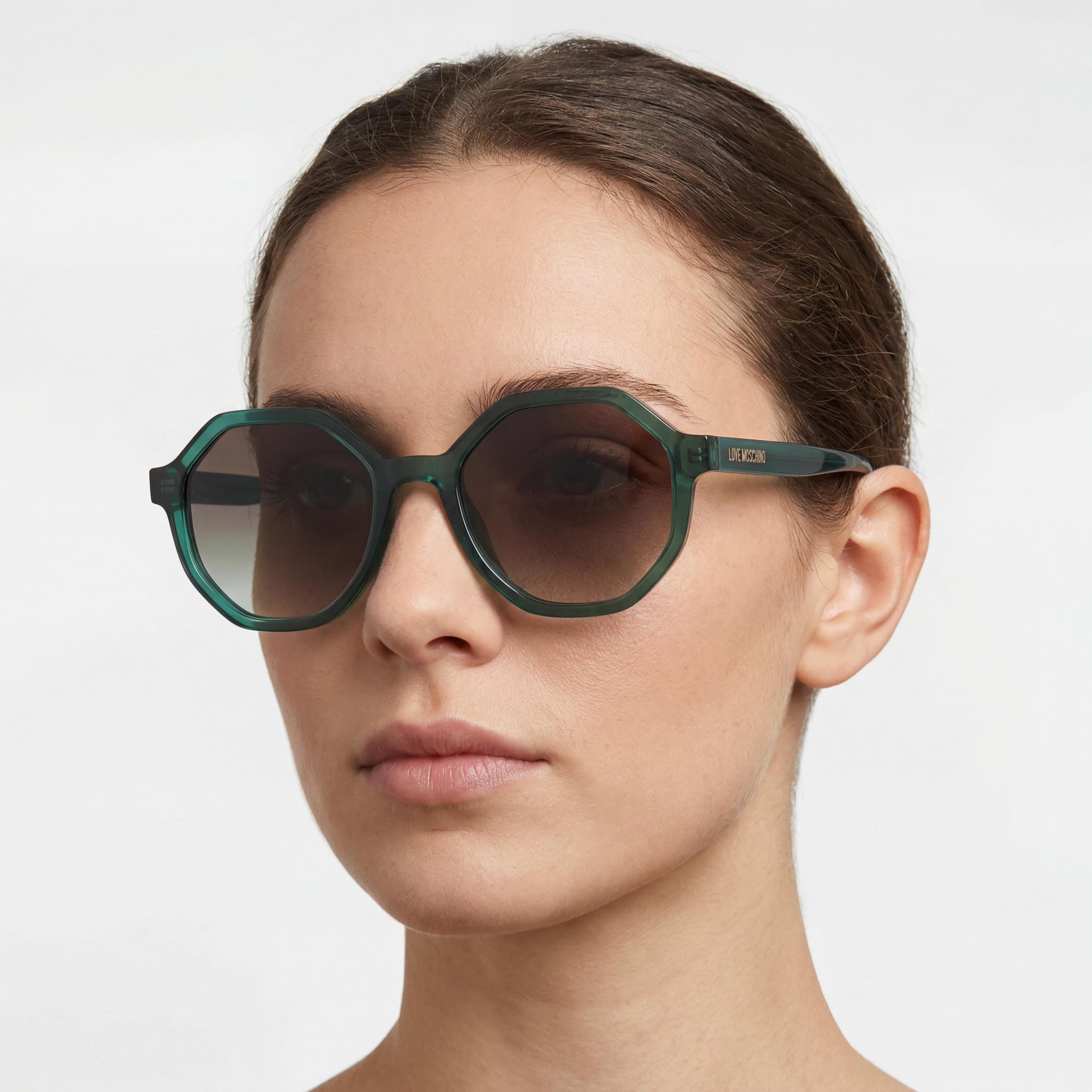 Love Moschino 206683 Casual Women's Verde Cellulose Frame Sunglasses with Brown Shaded Lenses 52mm, Photo 5