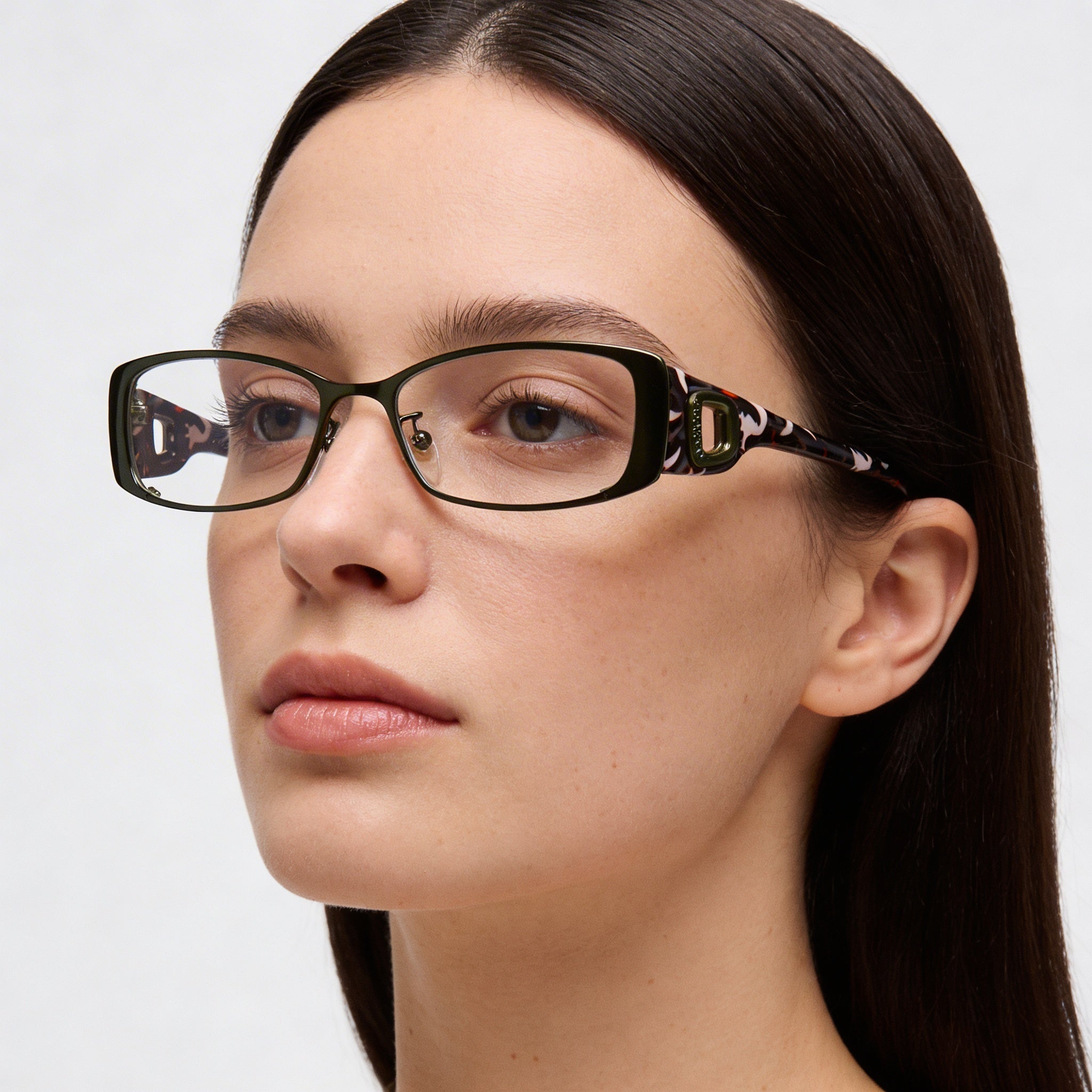 Gafas de sol Emilio Pucci EP 2140 para mujer con montura de plástico y metal verde y lentes transparentes de demostración, talla 50-16-140, Photo 5