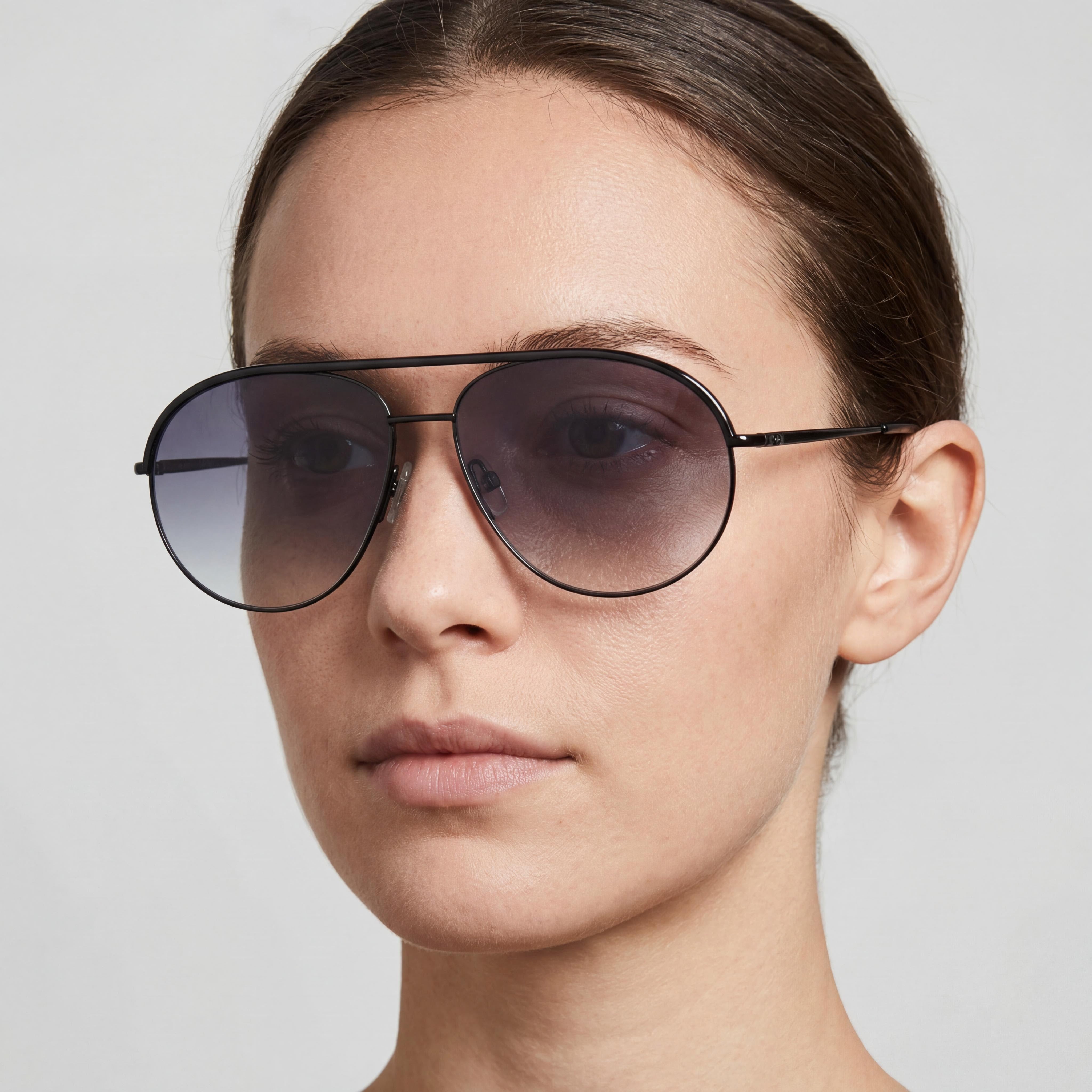 Gafas de sol Isabel Marant clásicas negras de acero inoxidable no polarizadas para mujer, con lentes grises oscuras degradadas de 62 mm, Photo 5