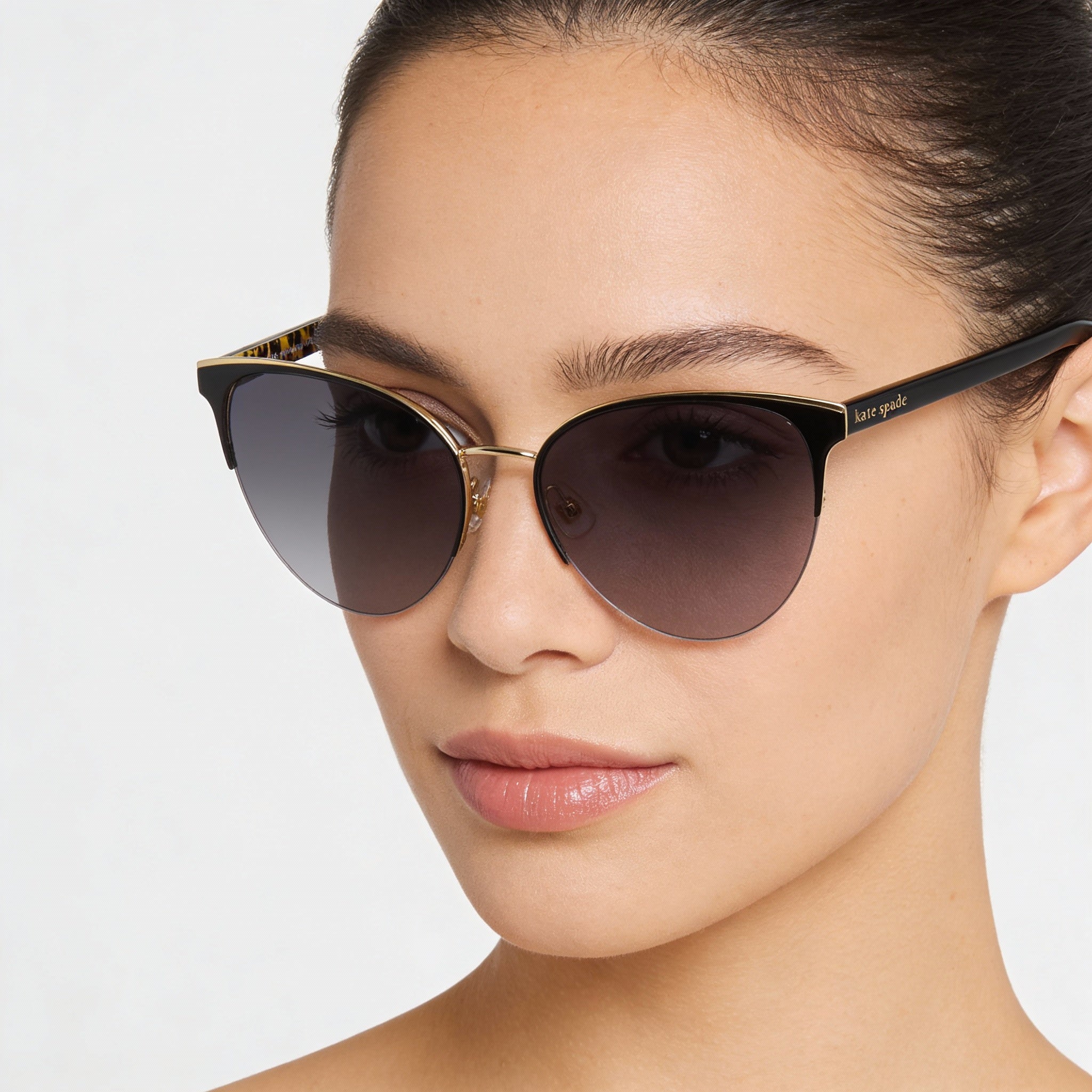 Gafas de sol Kate Spade New York Izara/G/S para mujer, de acero inoxidable, color negro y gris, con protección UV y diseño de ojo de gato, 57 mm, Photo 3