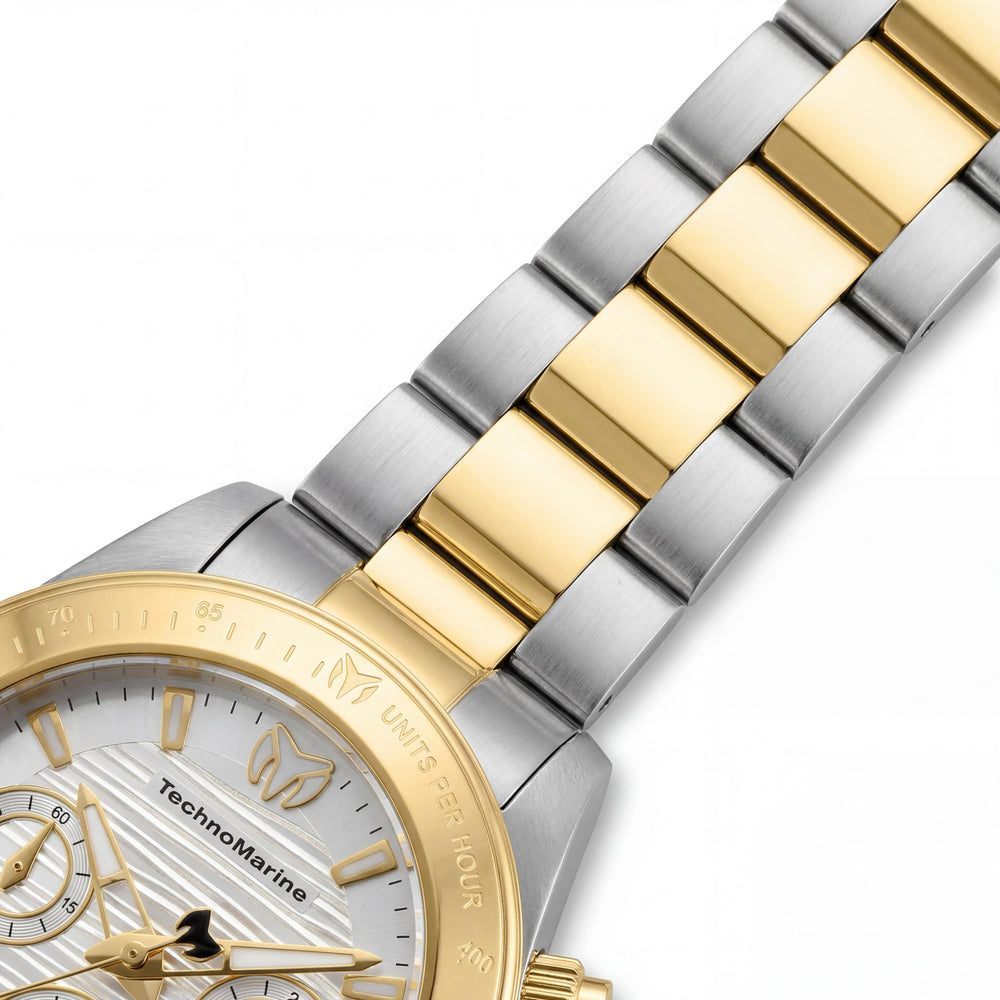 Technomarine Manta TM-219011 Women's 38mm Stainless Steel Silver Dial Two-Tone Chronograph Water Resistant Watch