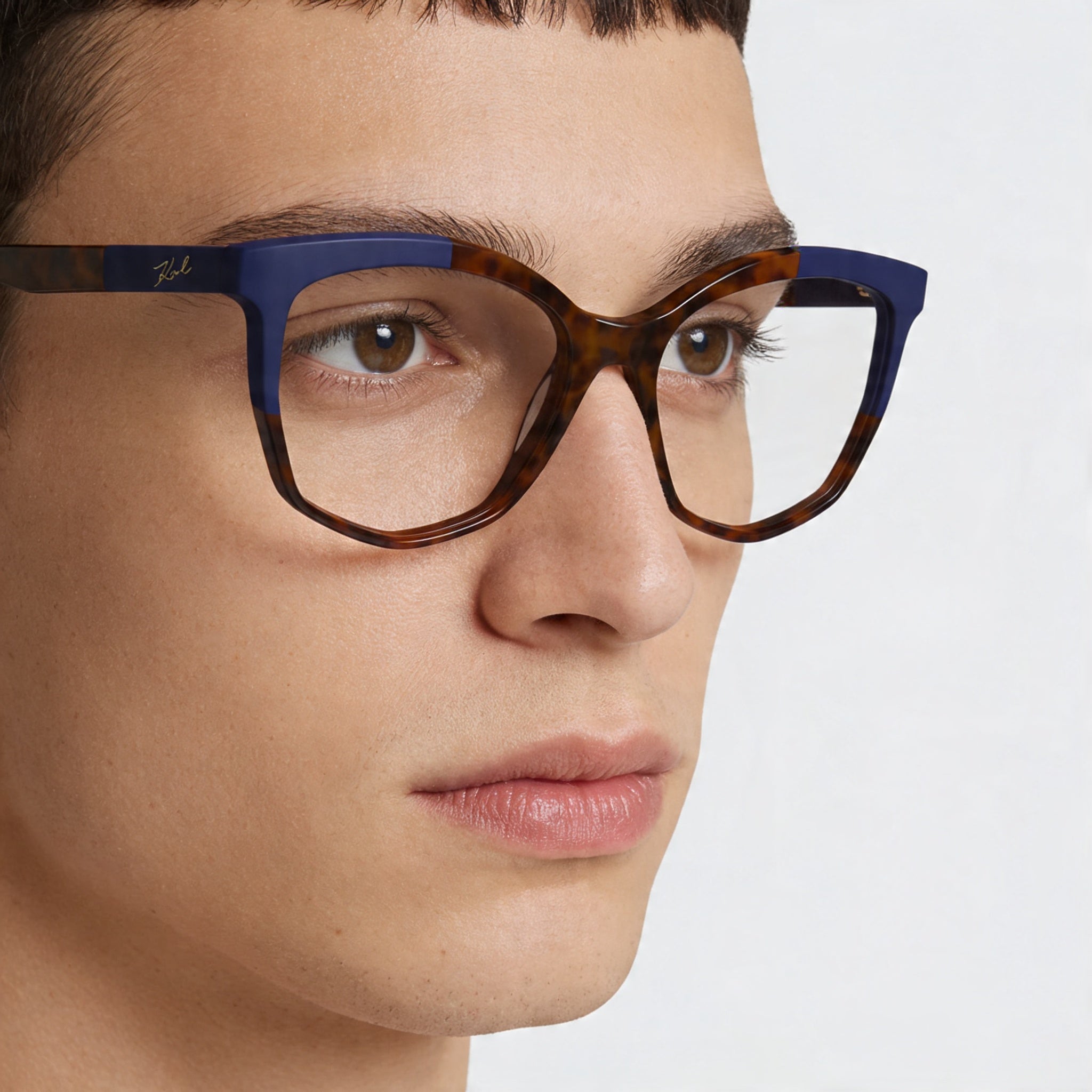 KARL LAGERFELD KL6154 Gafas Unisex con Montura de Acetato Azul Havana y Ancho de Lente de 55 mm, Photo 4