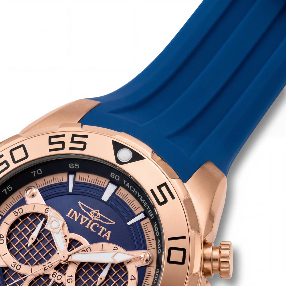 Invicta Speedway - SCUBA 26305 Men's Chronograph Quartz 50mm Rose Gold-tone Stainless Steel Watch with Blue Silicone Band