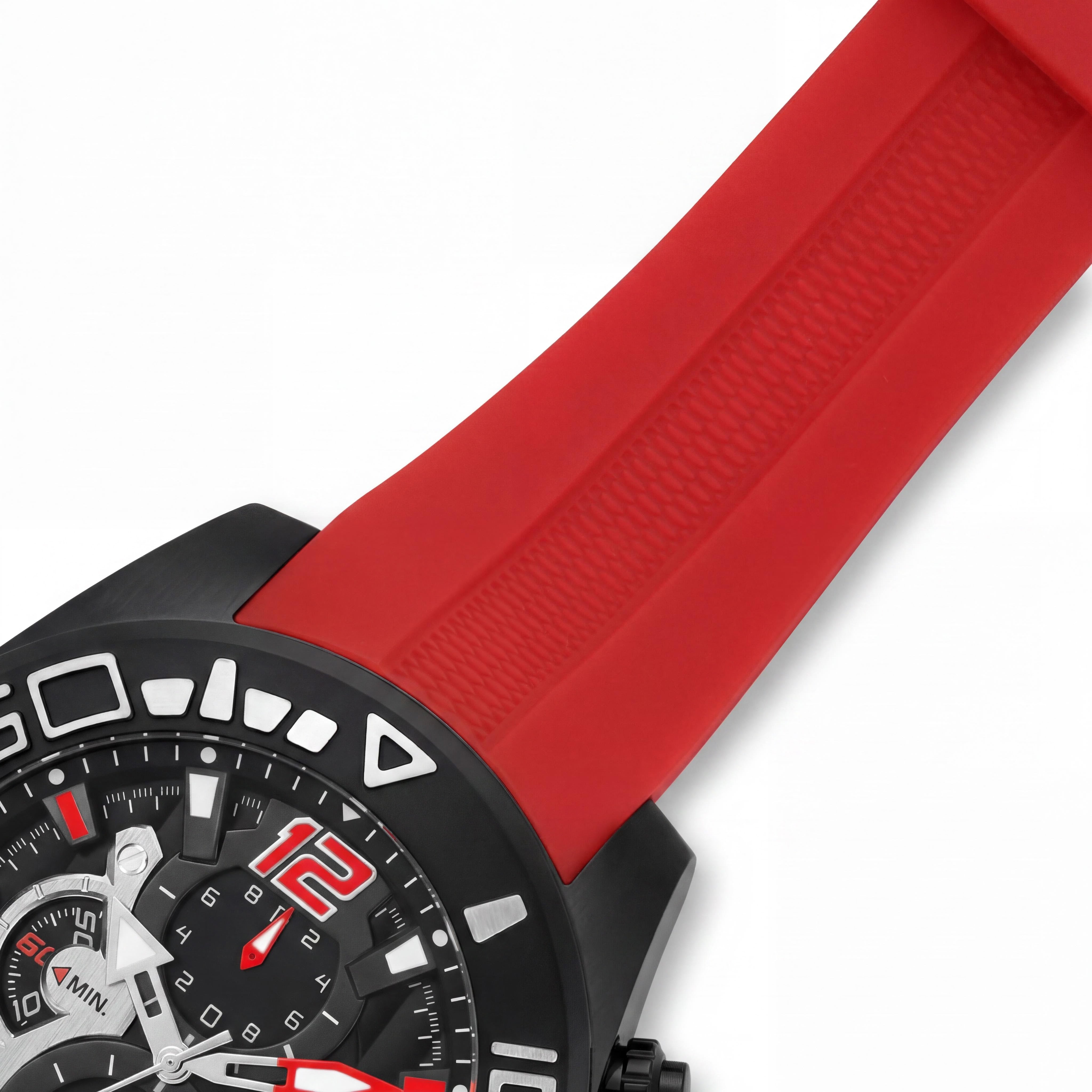 Invicta Men's Pro Diver Black Case Red Silicone Strap Chronograph Quartz Watch 50mm, Photo 3