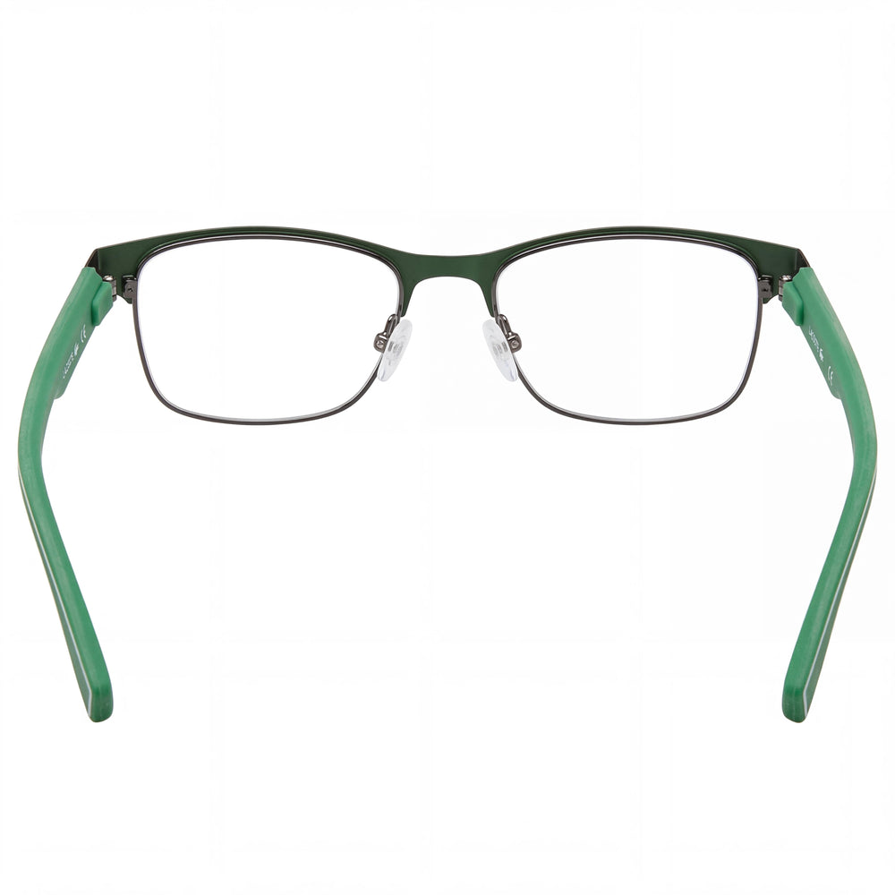 Gafas de sol Lacoste L3111 unisex casuales/formales con montura de acetato verde y lentes de policarbonato verde de 49 mm