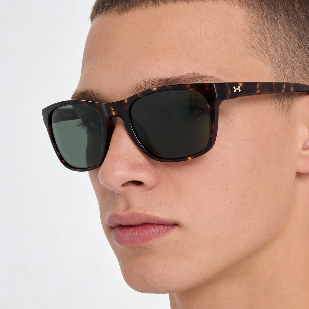 Gafas de sol unisex Under Armour UA Raid de poliamida, no polarizadas, con protección UV, color marrón habano, 55 mm