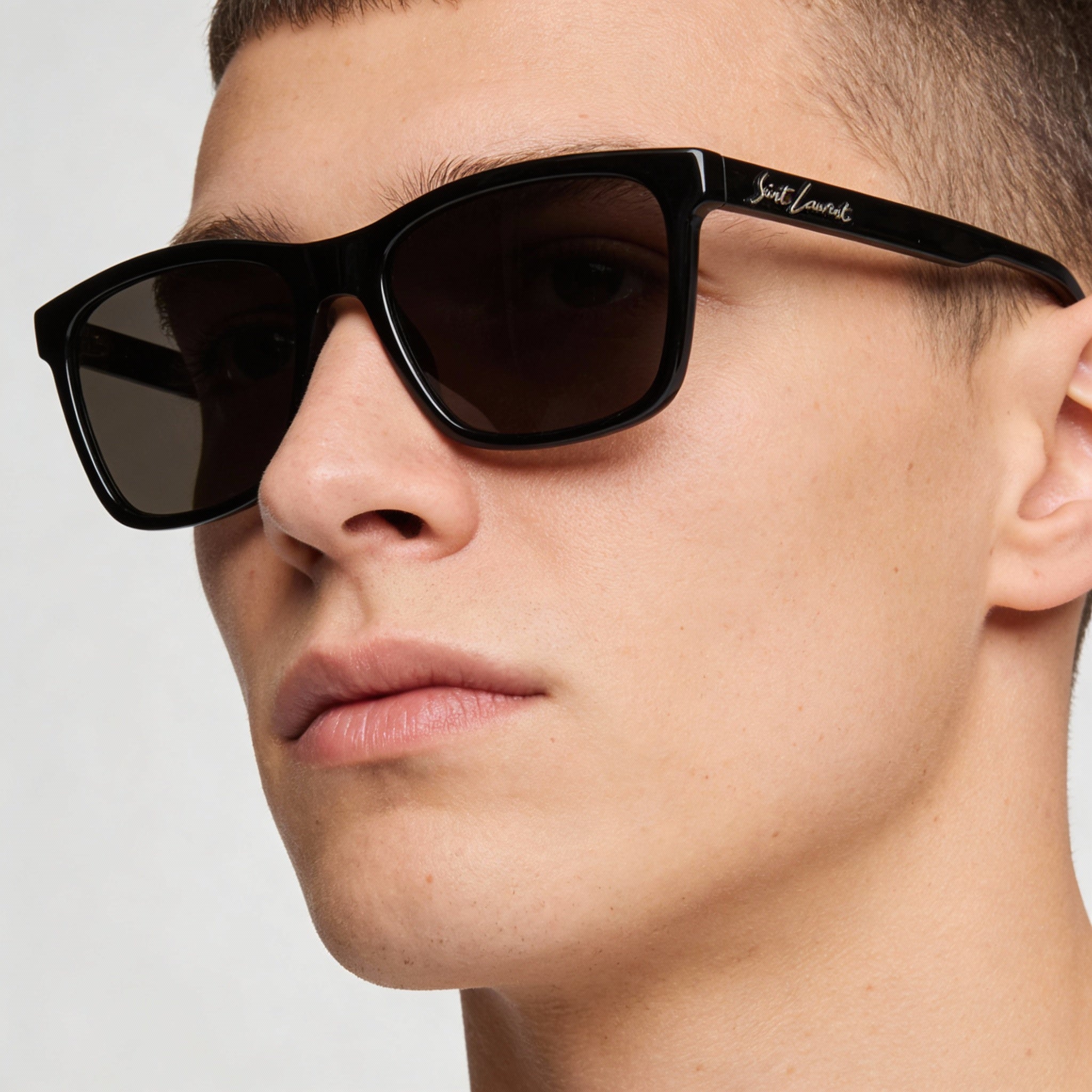Gafas de sol clásicas Yves Saint Laurent para hombre, negras, con protección UV y montura RX, 56/17/145, Photo 4