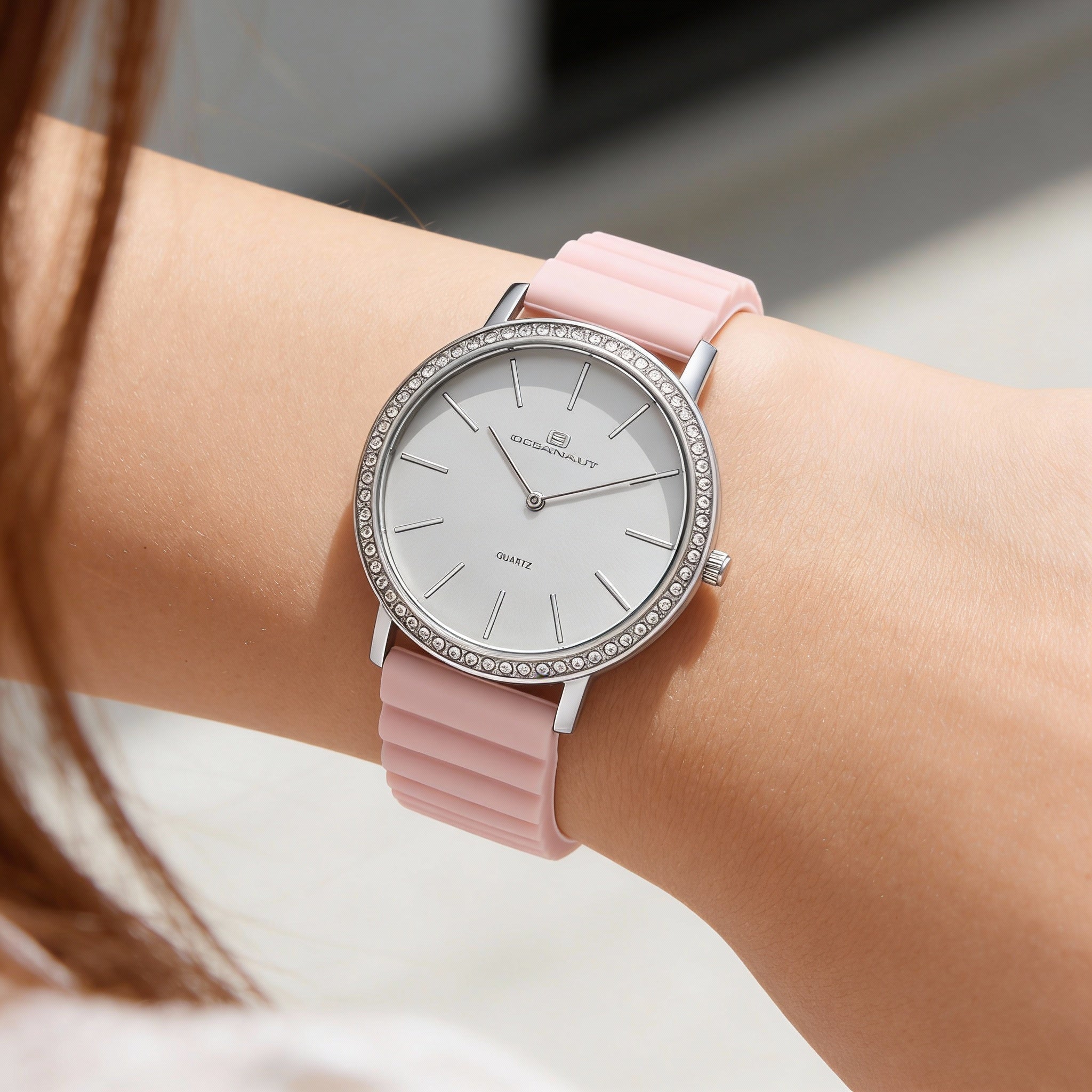 Reloj de cuarzo Oceanaut para mujer, caja blanca, esfera blanca, bisel de cristal, cristal mineral, resistente al agua hasta 30 m., Photo 2