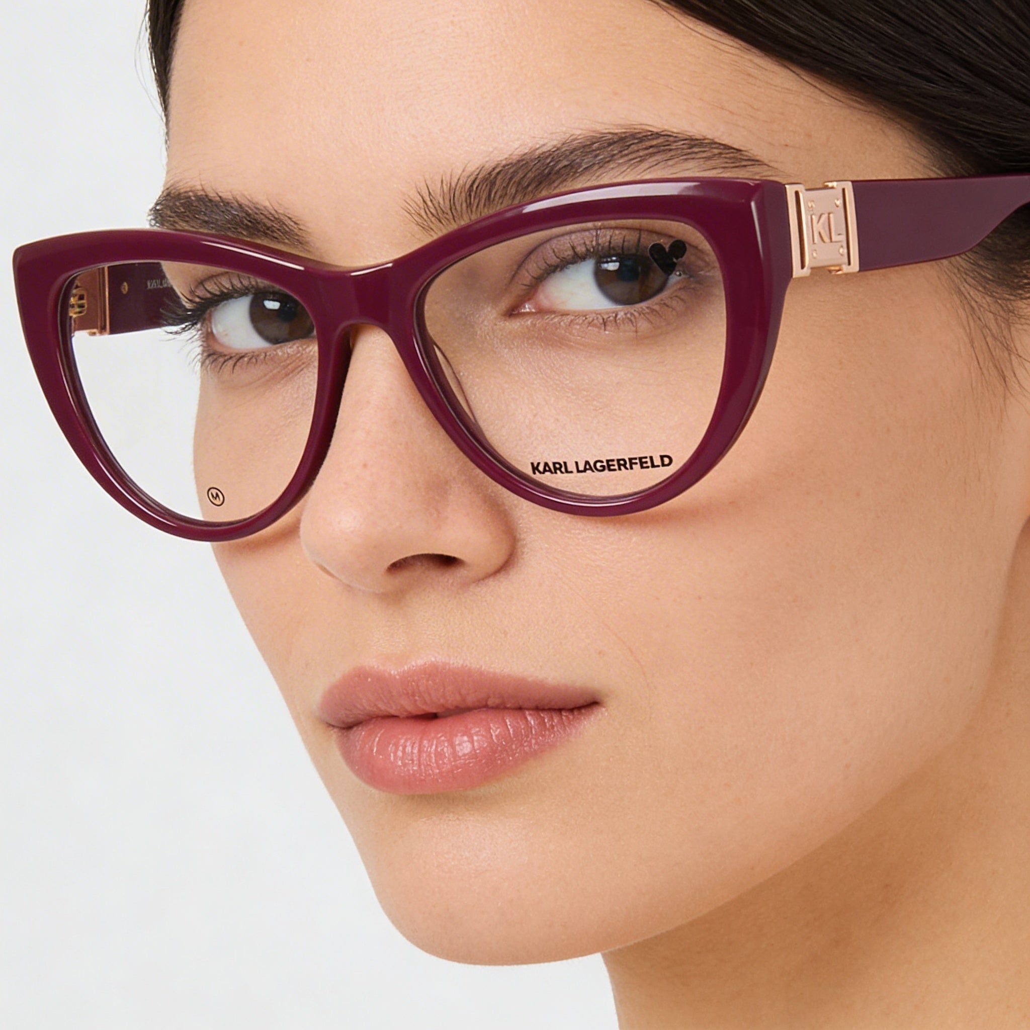 Karl Lagerfeld Gafas de sol modernas para mujer con montura de acetato gris texturizado y lentes de policarbonato gris texturizado de 54 mm, Photo 4