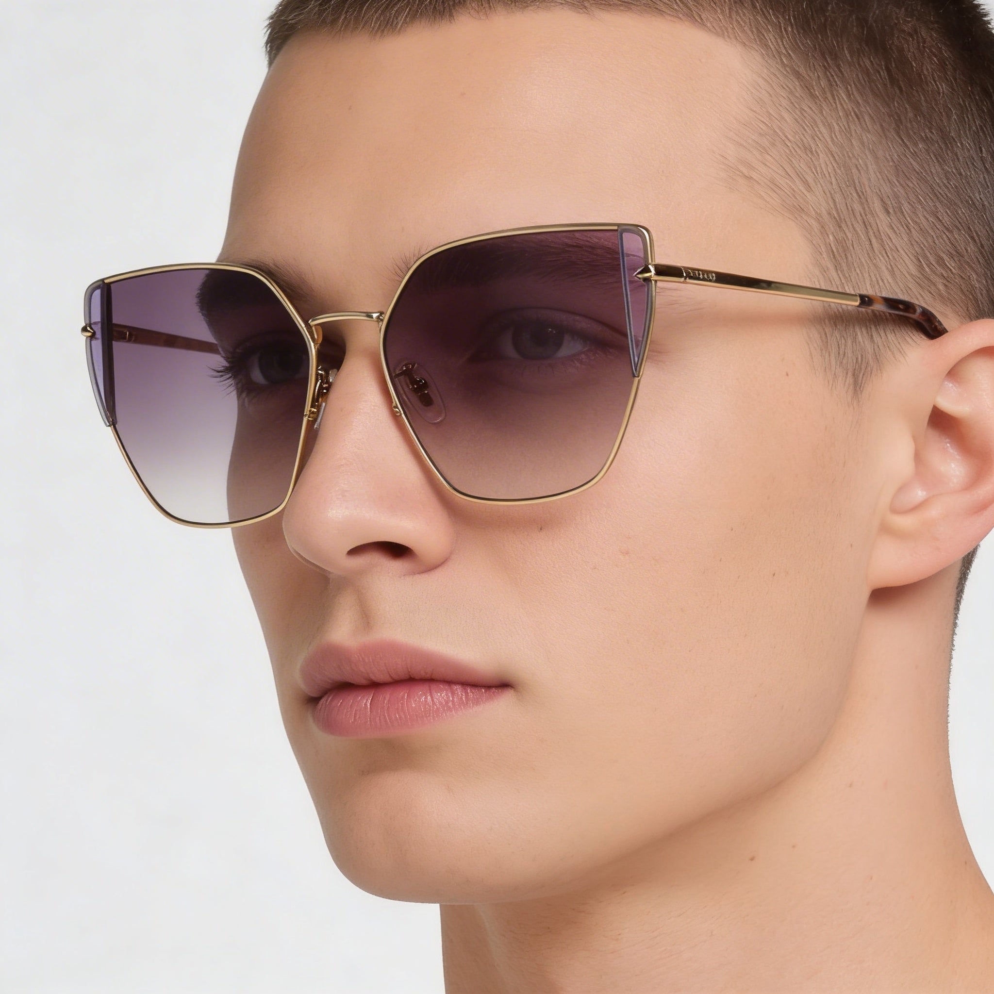 Gafas de sol de metal Police Modern para hombre, Oro Chiaro Lucido, 57 mm, Photo 3