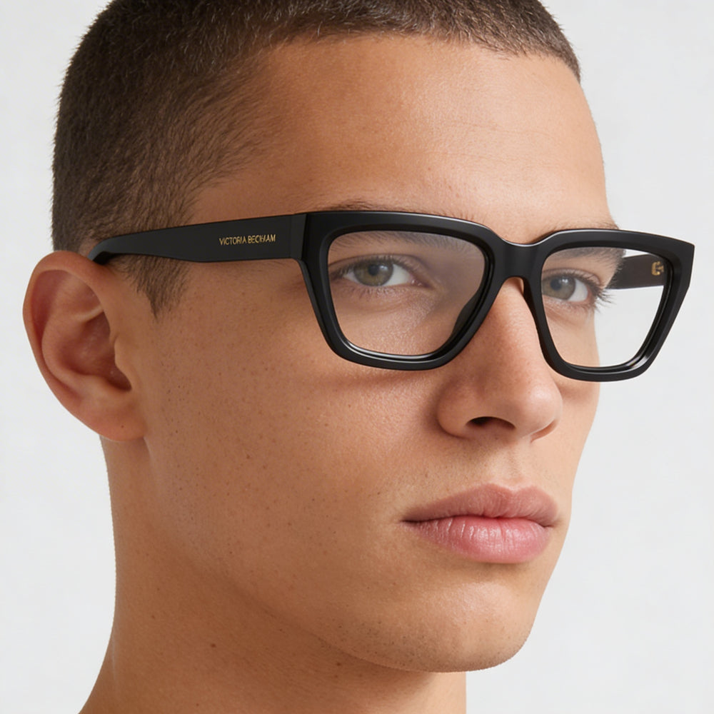 Gafas Victoria Beckham Modern VB2658 para hombre con montura de acetato negro y lentes de policarbonato negro de 53 mm