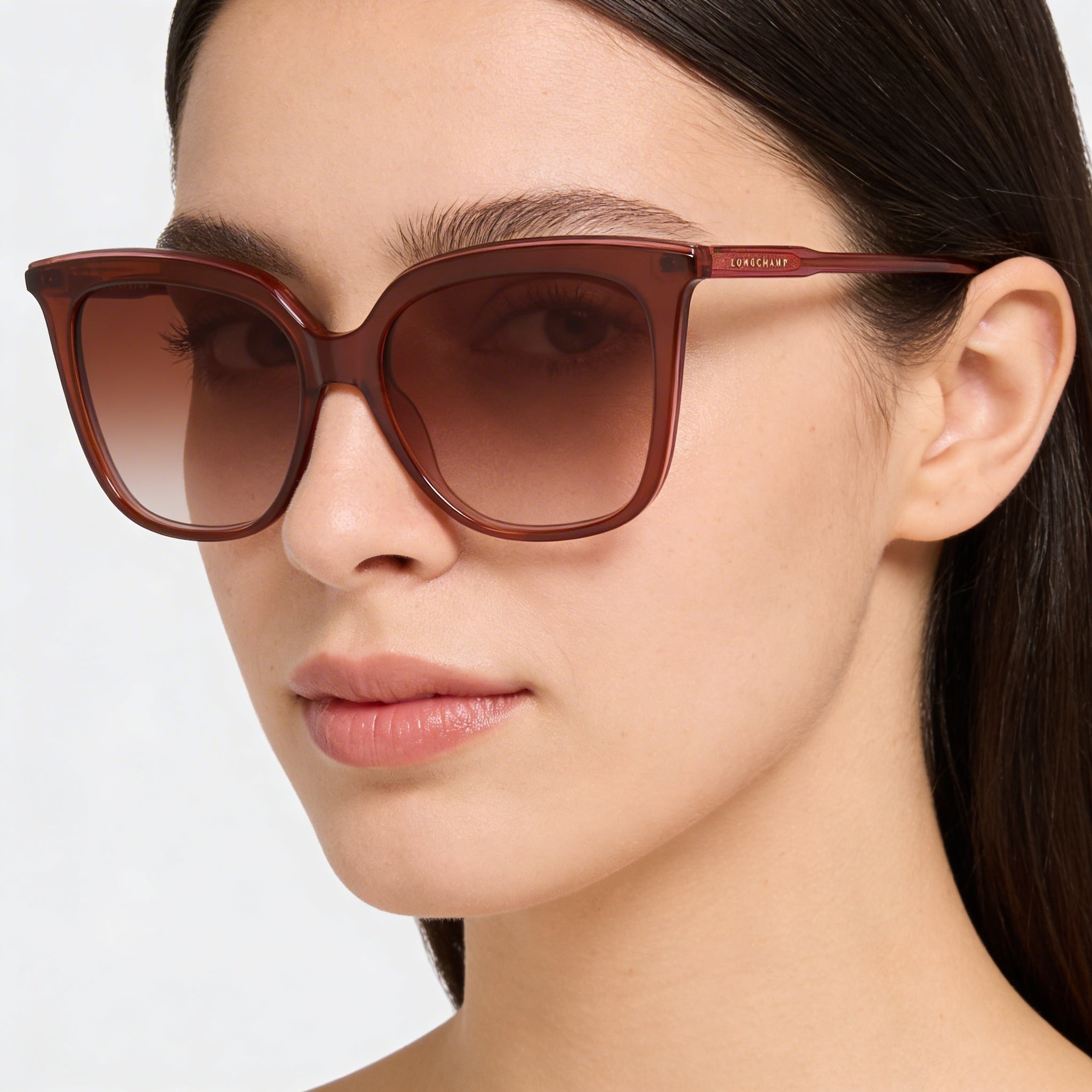 Longchamp Modern LO728S Women's Plastic Brown Rose Non-Polarized UV Protection Sunglasses 53mm, Photo 4