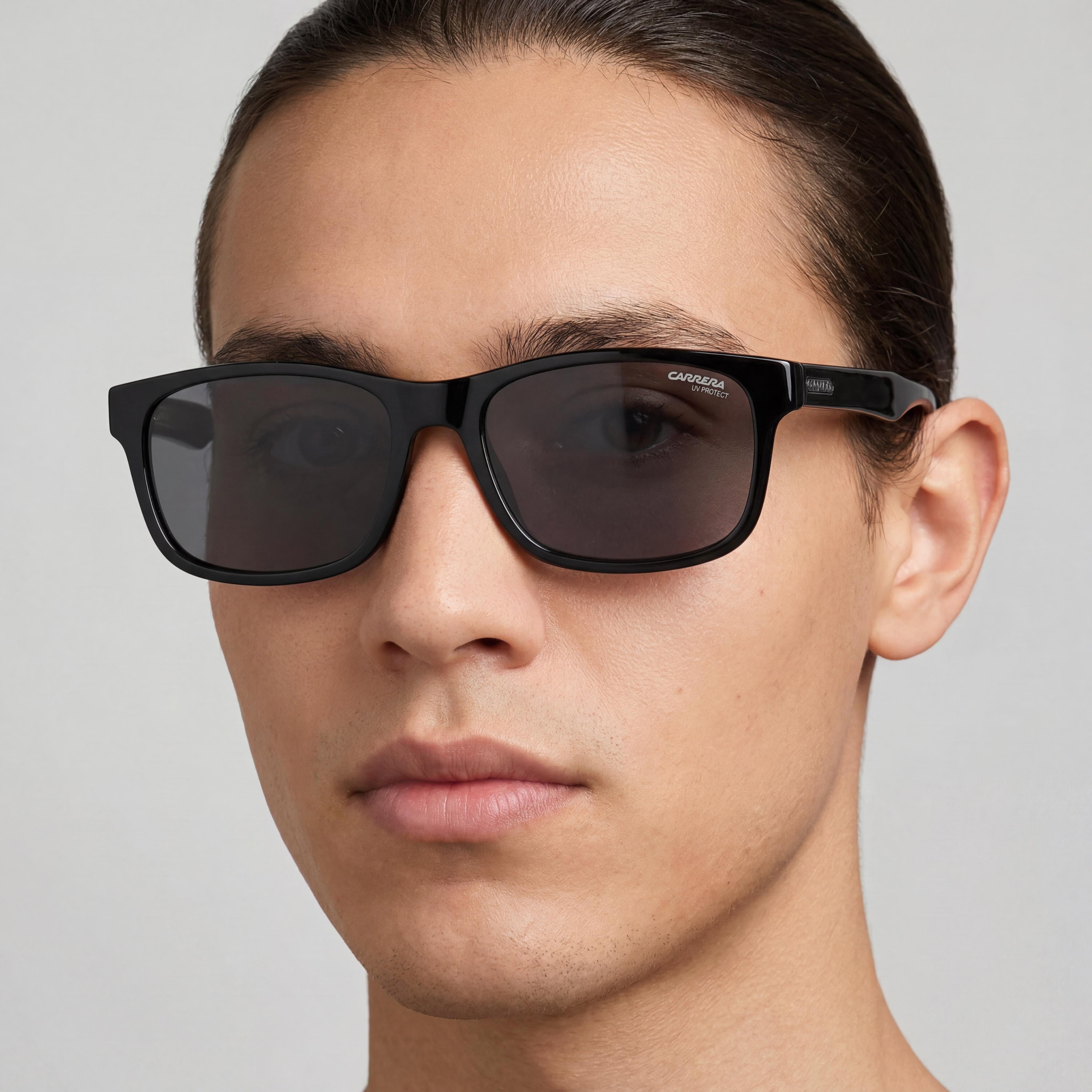 Gafas Clásicas Carrera Unisex de Acetato Negro con Lentes de Policarbonato con Protección UV y Aptas para Receta Médica, 57mm, Photo 4
