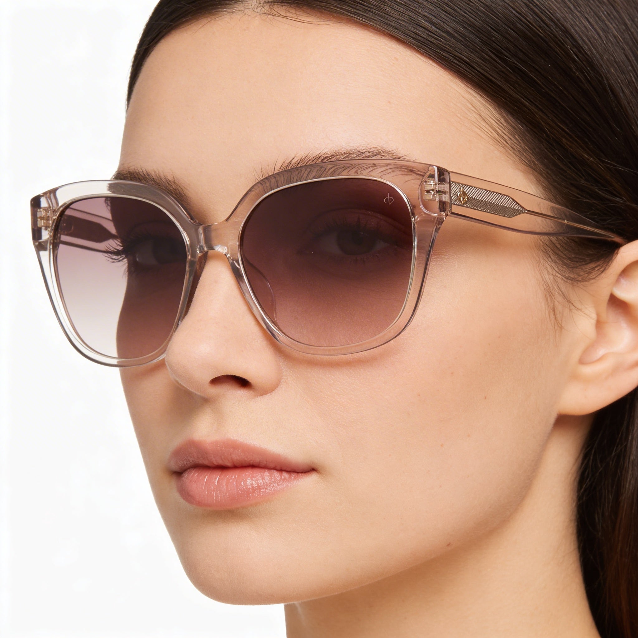 rag & bone Modern Heritage Women's Brown Acetate Frame, Brown Gradient UV Protected Sunglasses 56mm, Photo 5