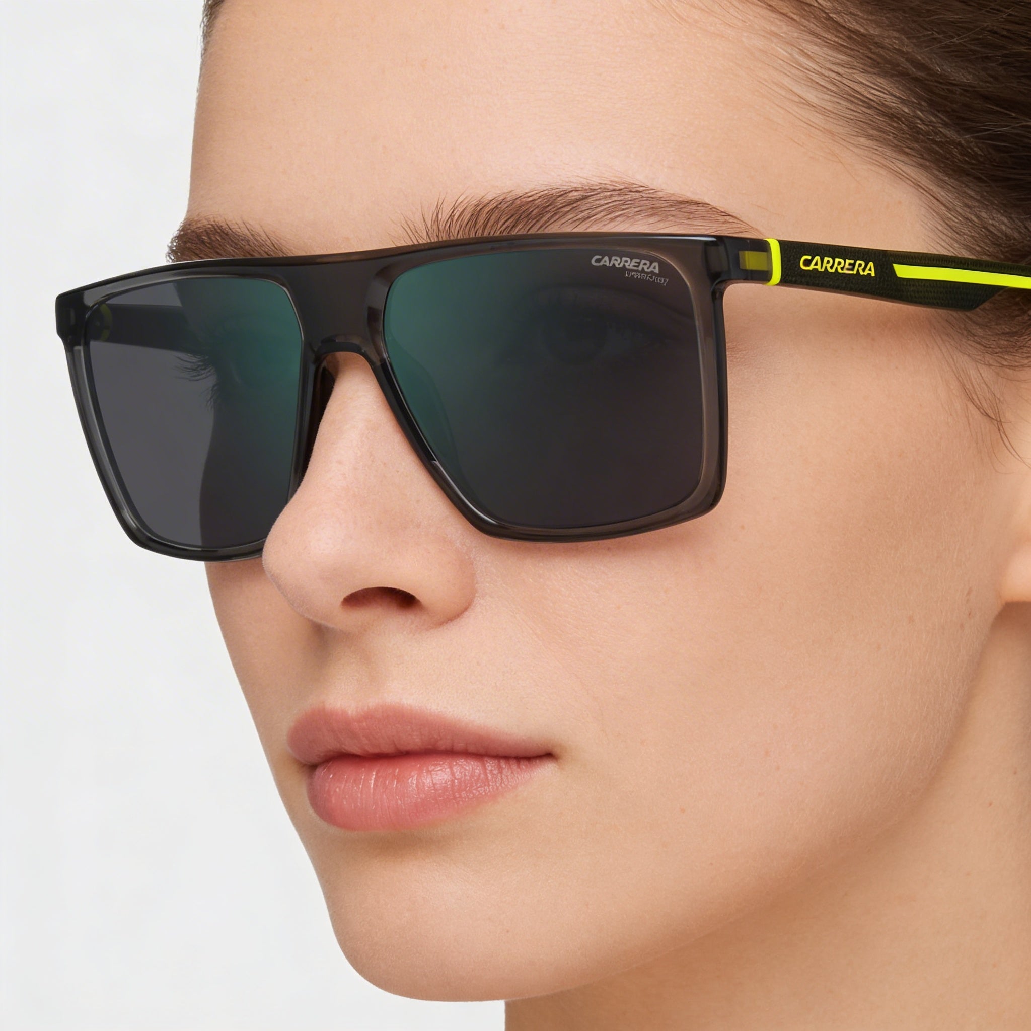 Carrera CASUAL Women's Eco Polyamide Grey Yellow Fluo Non-Polarized UV 400 Sunglasses, 58mm Lens Width, Photo 4