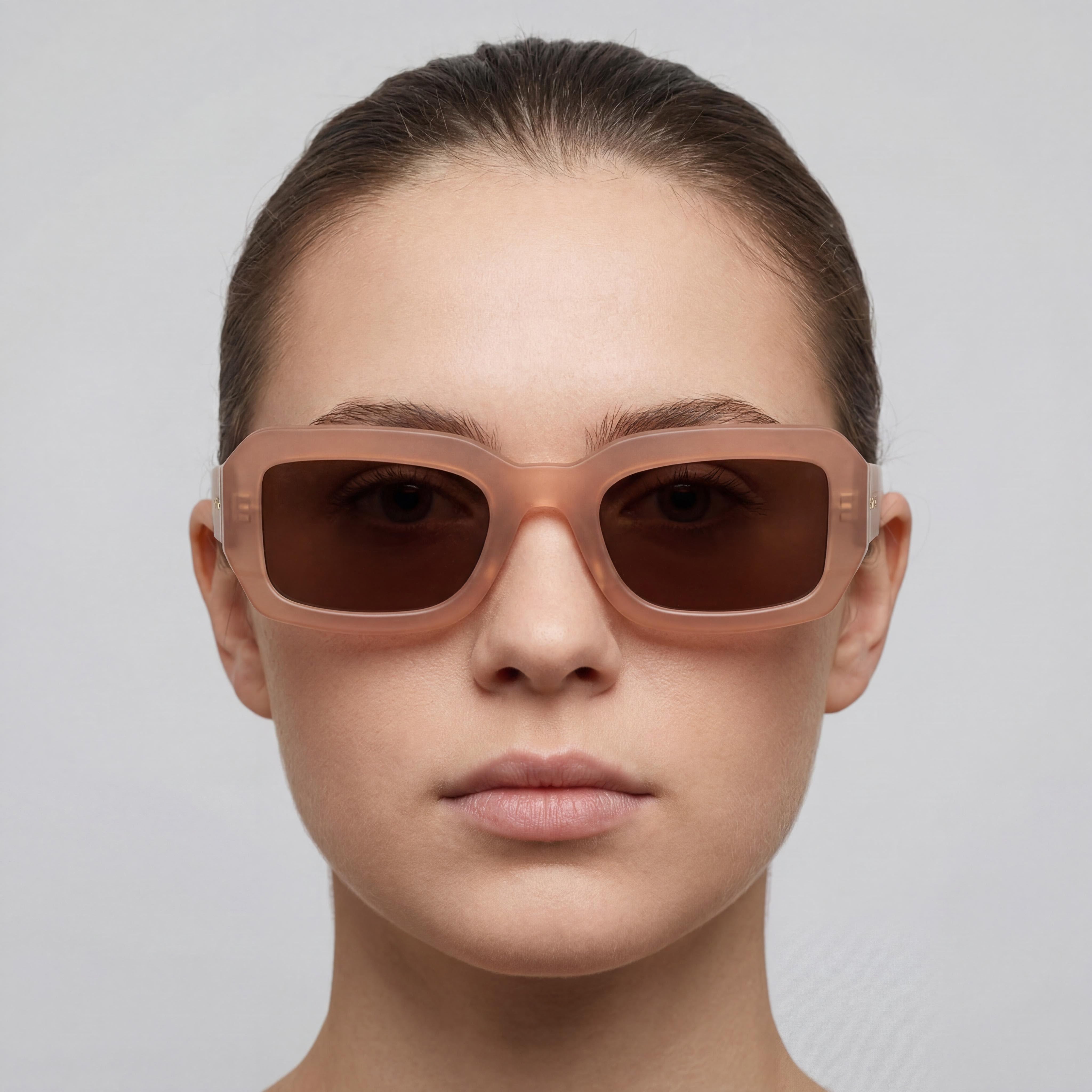 Calvin Klein Ck24511s Unisex Peach Organic Acetate Frame Solid Brown Non-Polarized UV Lenses 52mm, Photo 4