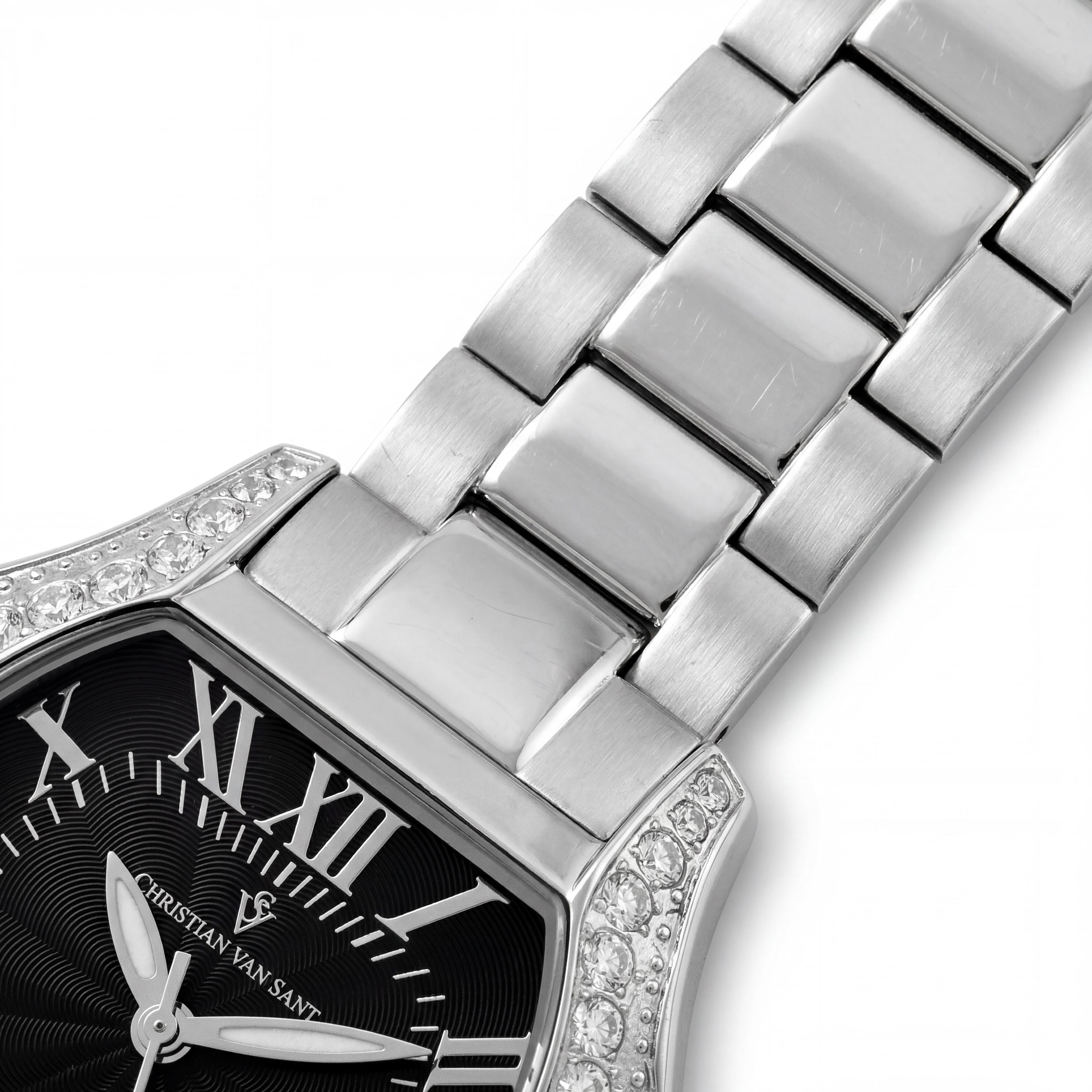 Christian Van Sant CV1831 Women's Black Dial Quartz Water Resistant Watch with Stainless Steel Case & Bracelet, Photo 3