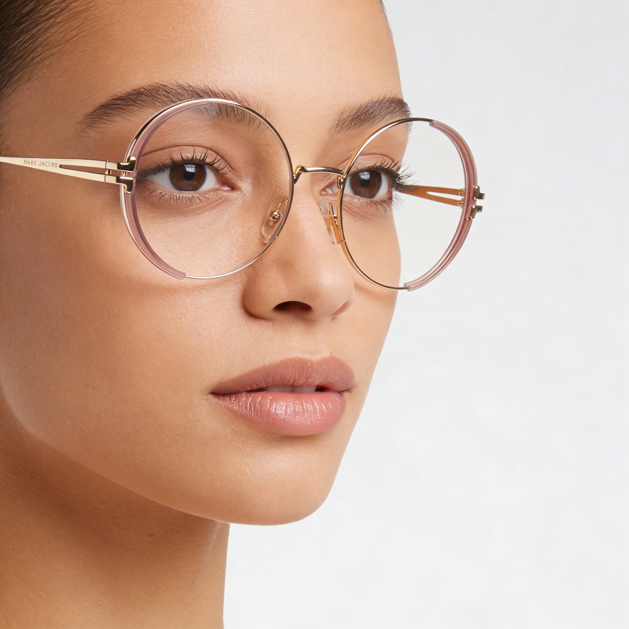 Marc Jacobs Mj 1093 Women's Gold Pink Metal Frame Sunglasses, featuring Polycarbonate Lenses and a 55mm Lens Width, Photo 5