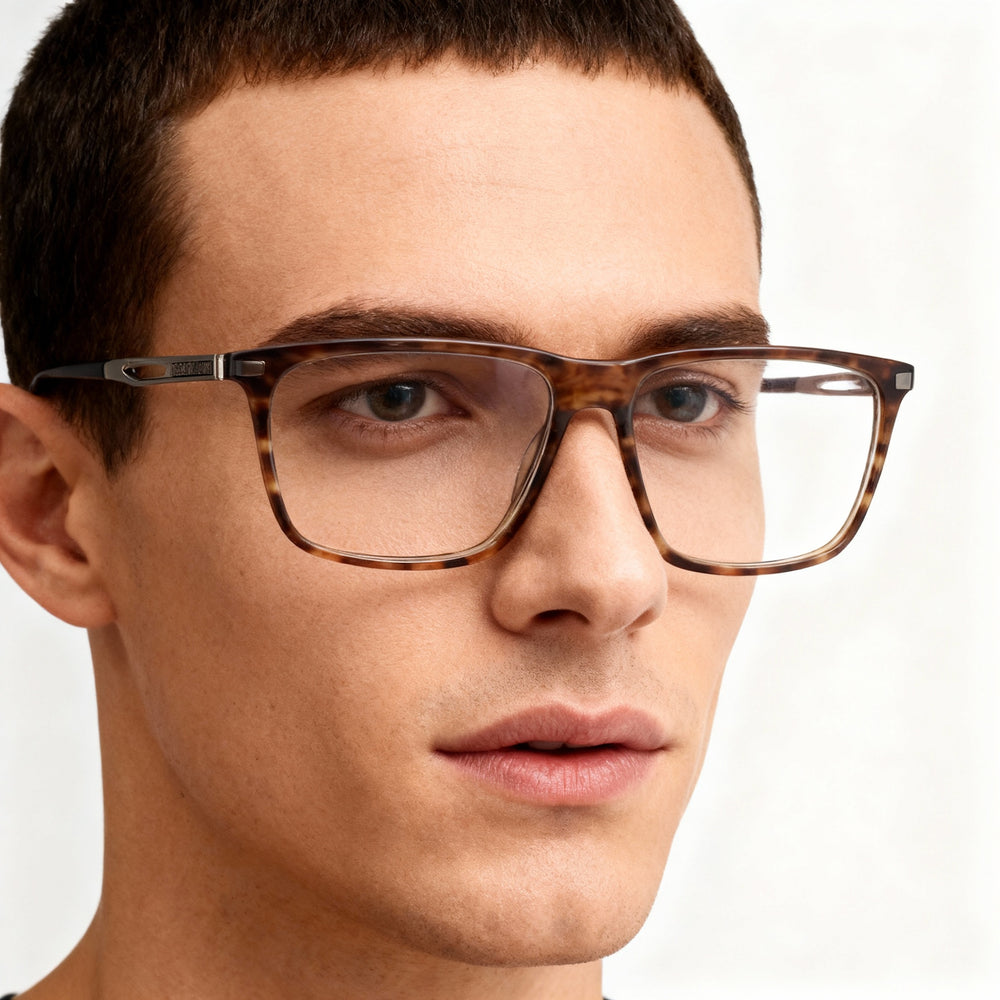 Monturas para gafas Harley-Davidson de tamaño estándar para hombre, graduadas o de moda, en color marrón claro.