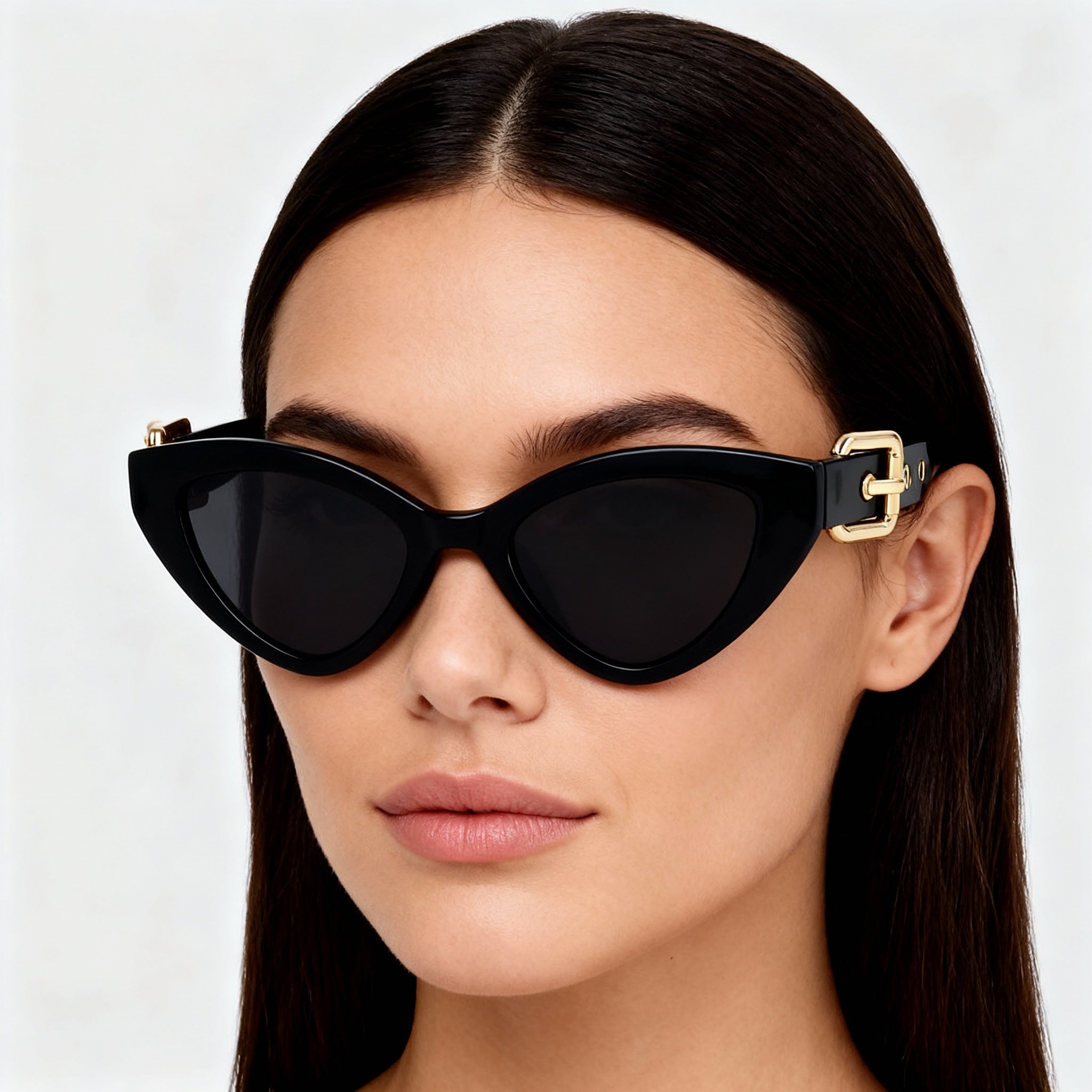 Gafas de sol Moschino MOS142/S para mujer, estilo ojo de gato, montura completa, de plástico negro, no polarizadas, 100 % UV, 51 mm, Photo 5