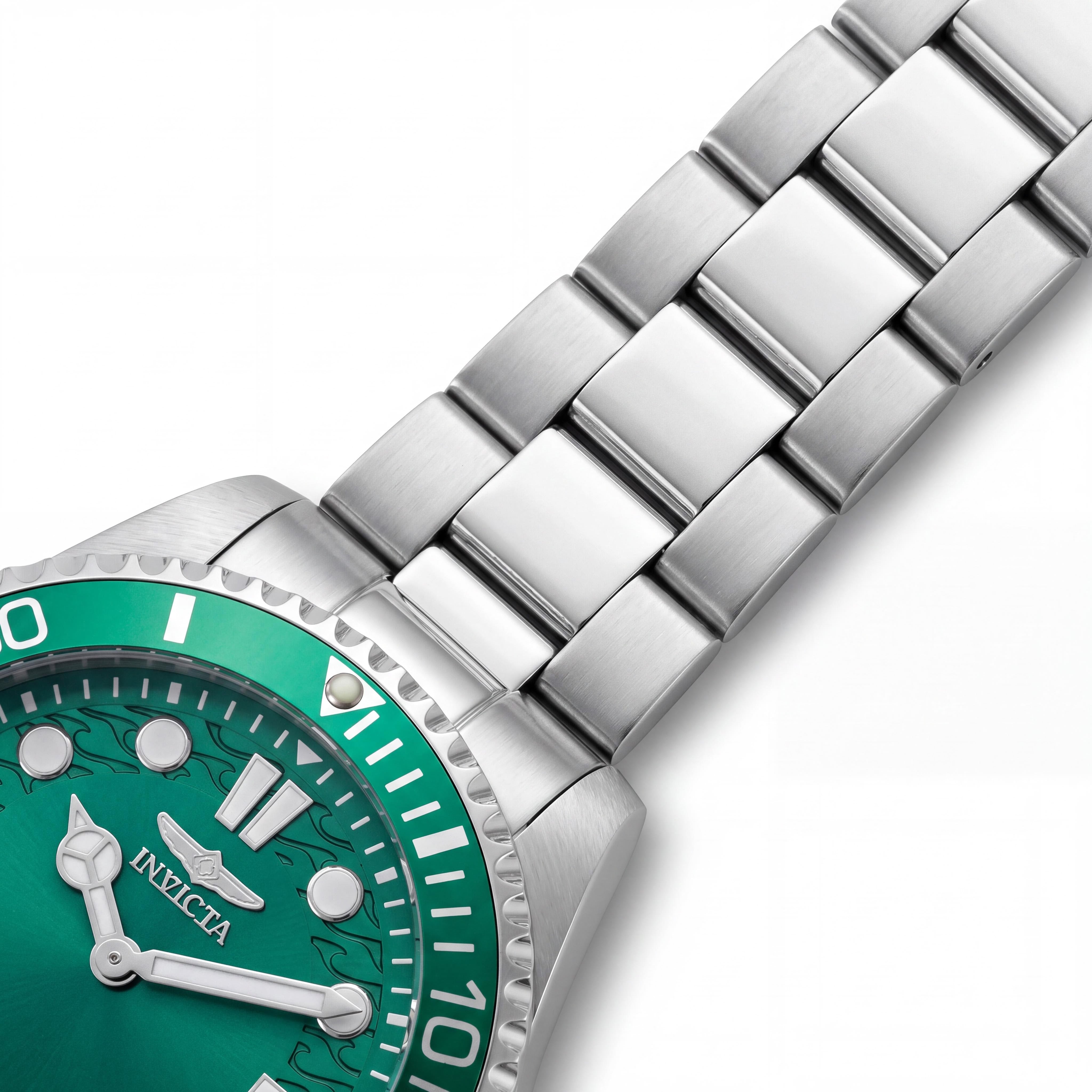 Invicta Pro Diver 49695 Reloj de cuarzo para hombre con caja de acero inoxidable, dial verde y brazalete de 43 mm, Photo 3