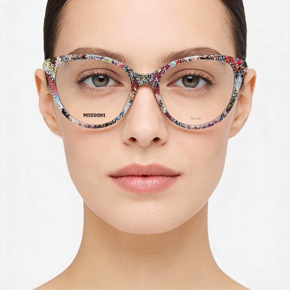 Gafas de sol Missoni Modern para mujer con montura de acetato, acabado multicolor estampado y lentes de policarbonato, 54 mm