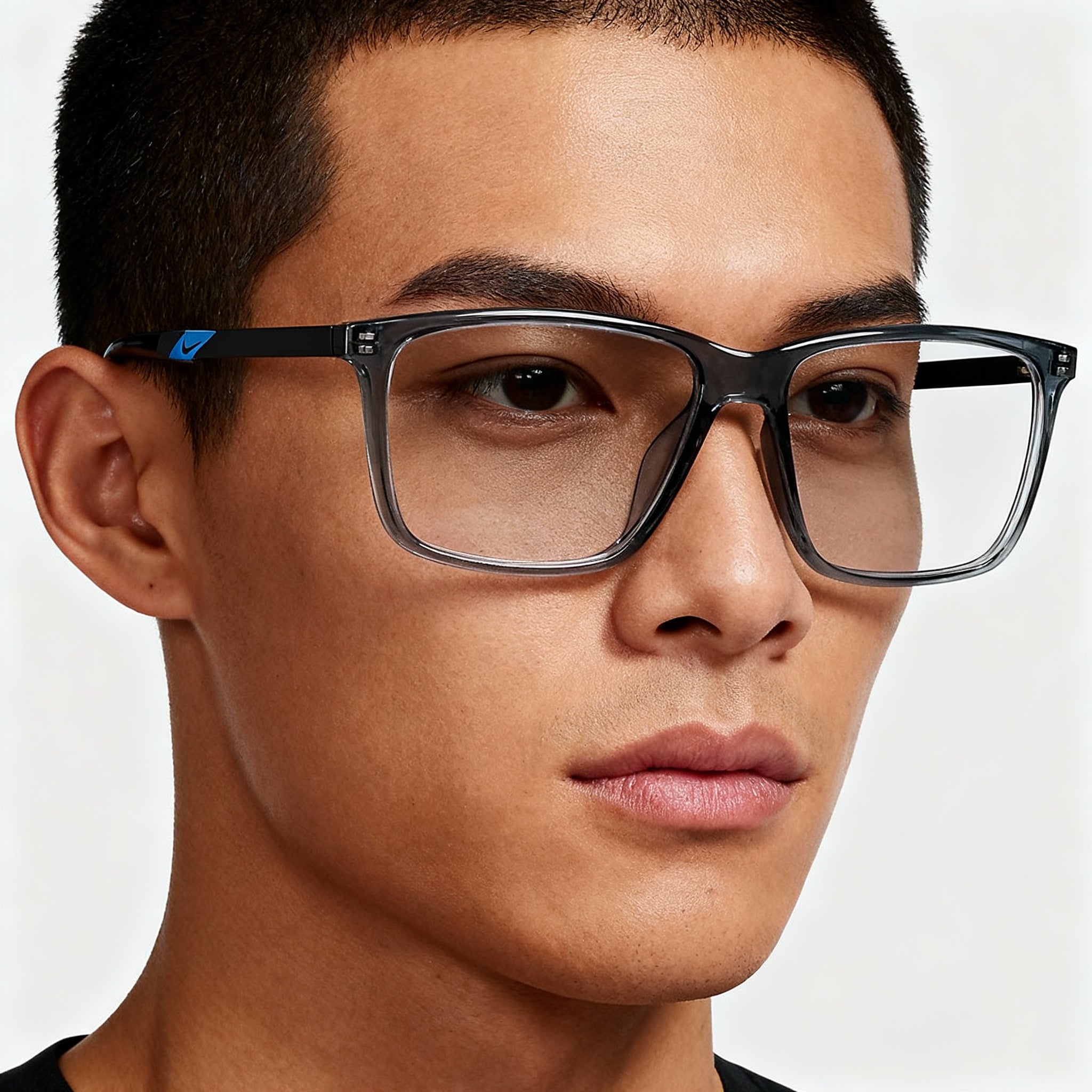 Nike 7258 Unisex Plastic Rectangle Prescription Eyeglasses Matte Black Frame 54-15-145, Photo 5