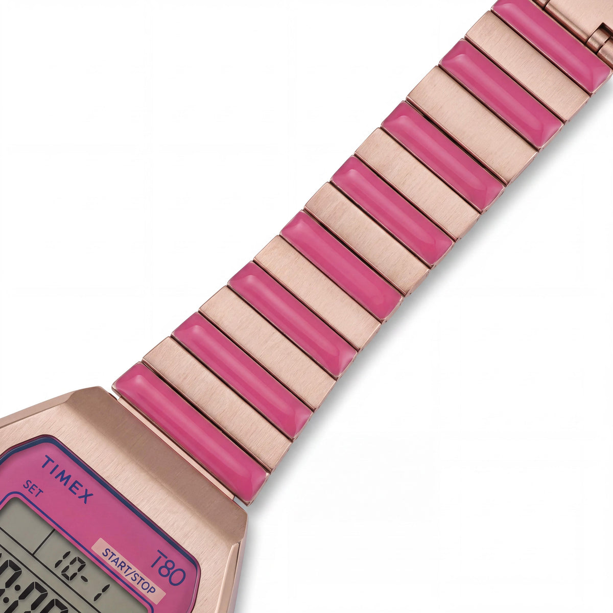 Timex Modern Women's Chronograph Watch, Rose Gold-Tone Case & Band, Pink Dial, Backlight Feature, 36mm, Photo 3